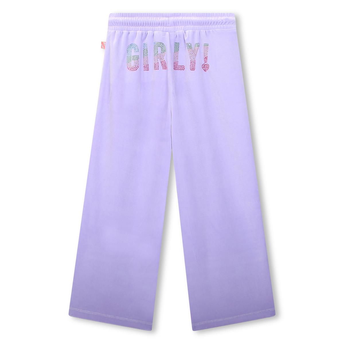 Girls Violet Velvet Trousers