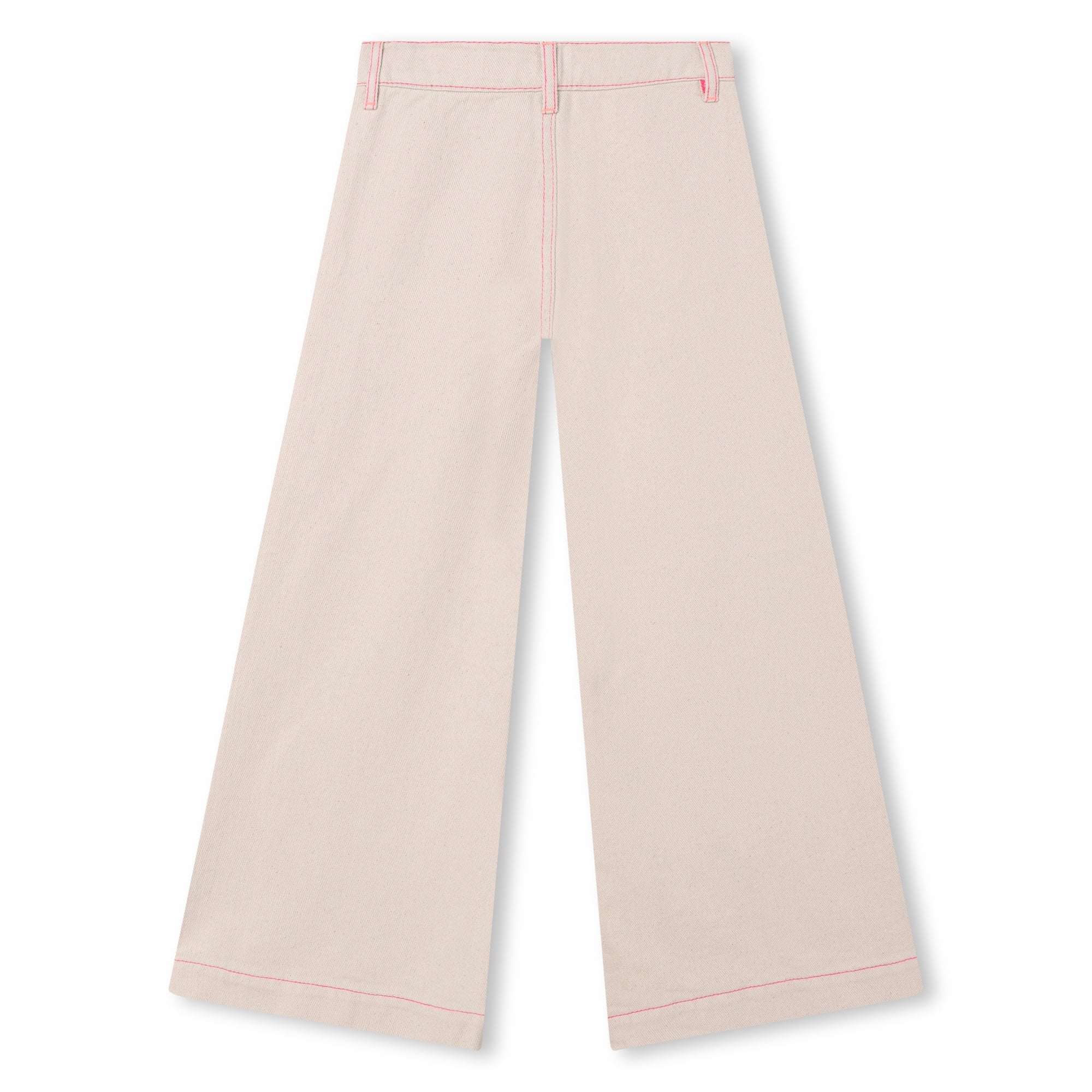 Girls White Embroidered Cotton Trousers