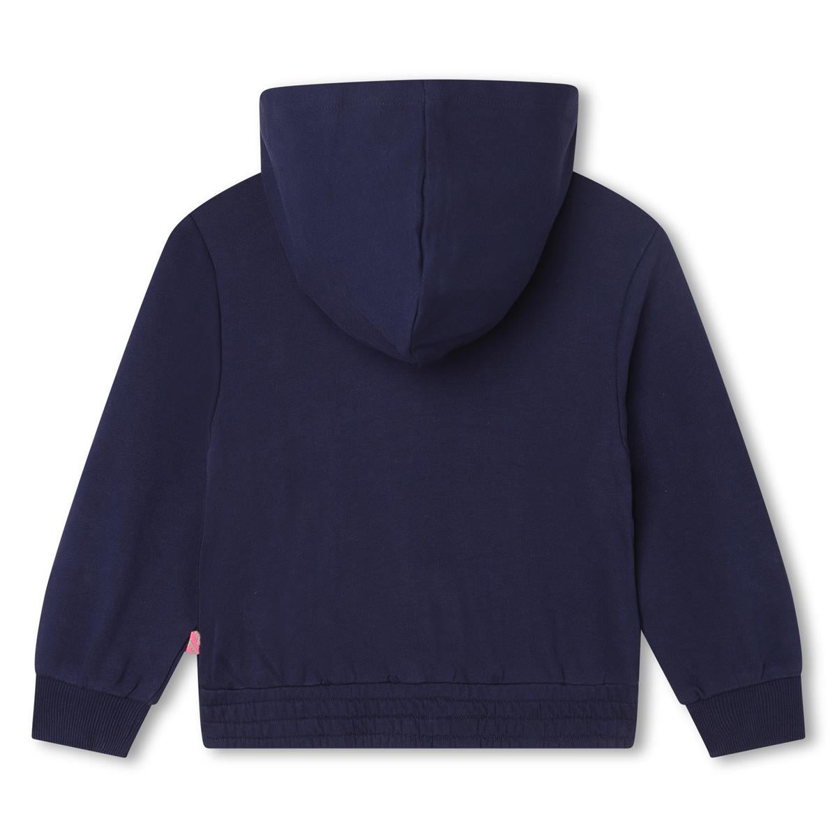 Girls Blue Sequin Zip-Up Top