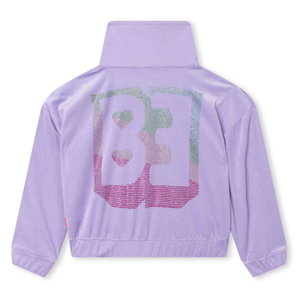 Girls Violet Zip-Up Top