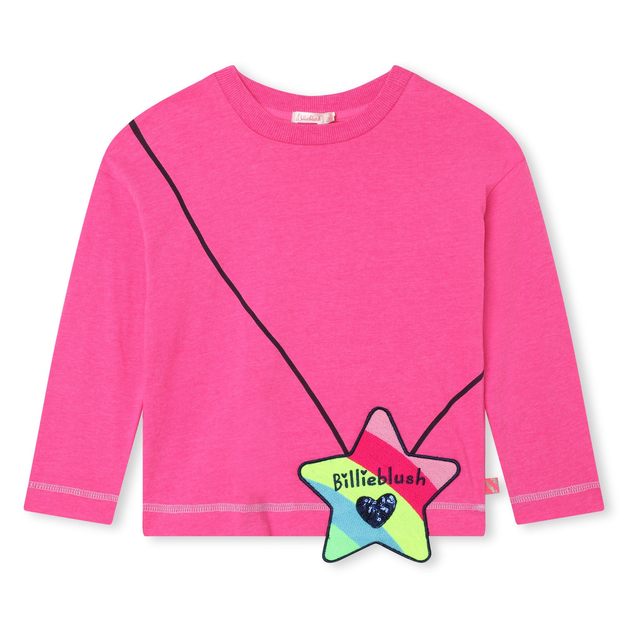 Girls Pink Printed Cotton T-Shirt