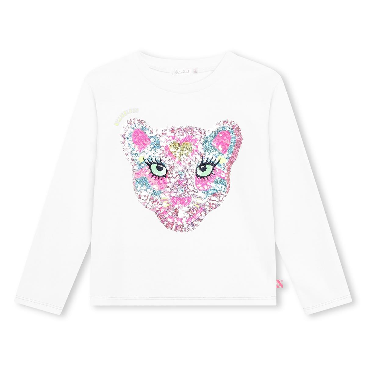 Girls White Sequin T-Shirt