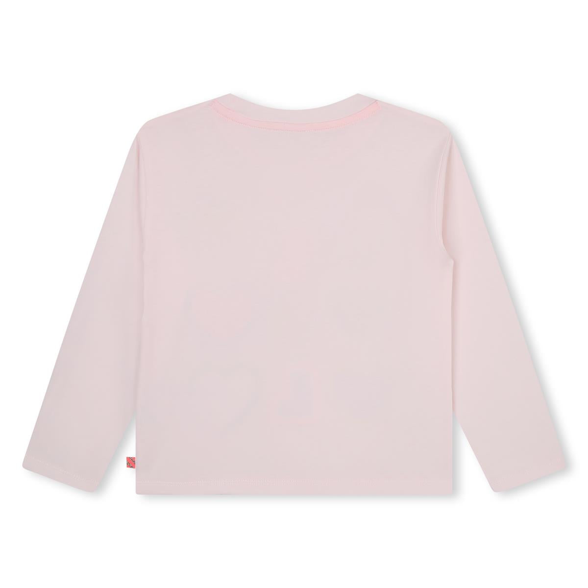 Girls Light Pink Printed T-Shirt