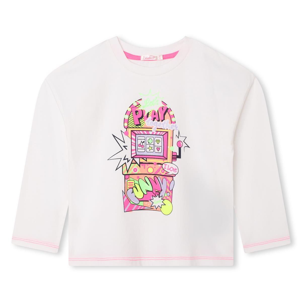 Girls Beige Printed T-Shirt