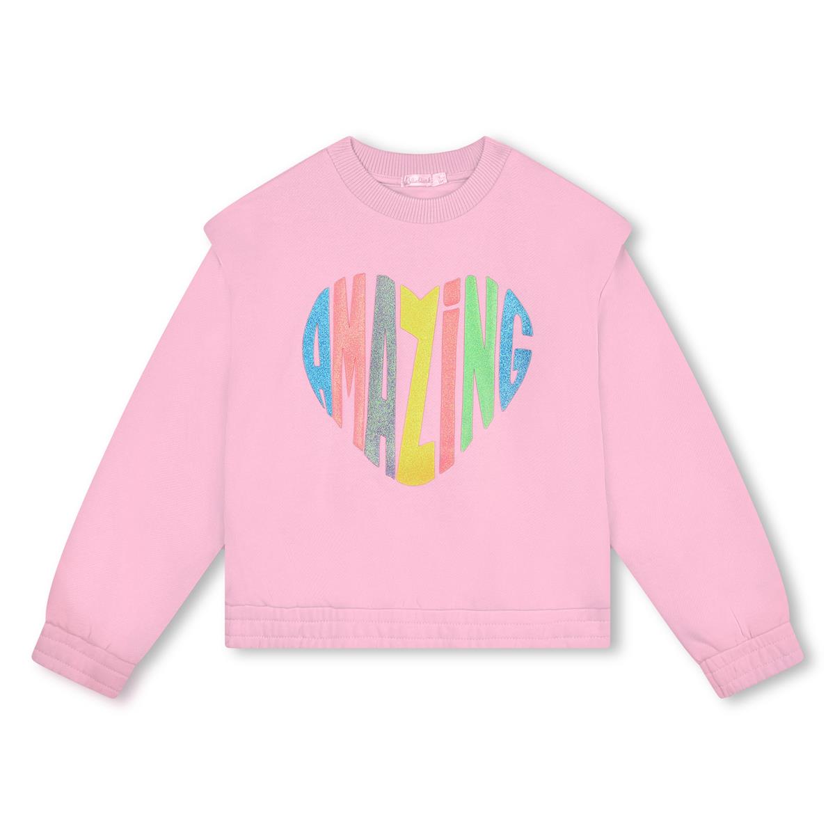 Girls Pink Heart Sweatshirt