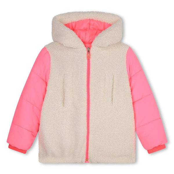 Girls Beige Zip-Up Jacket