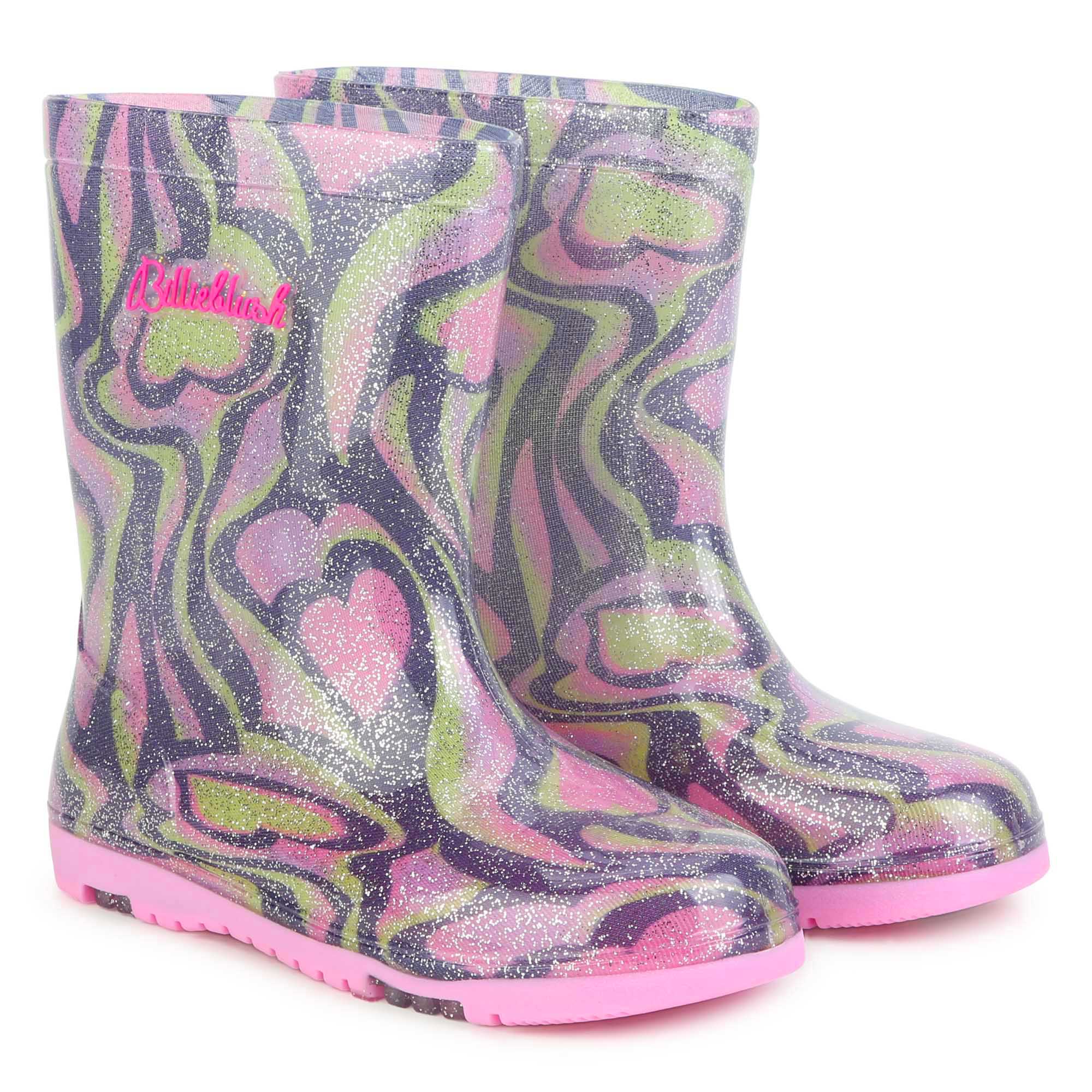 Girls Blue Logo Rain Shoes