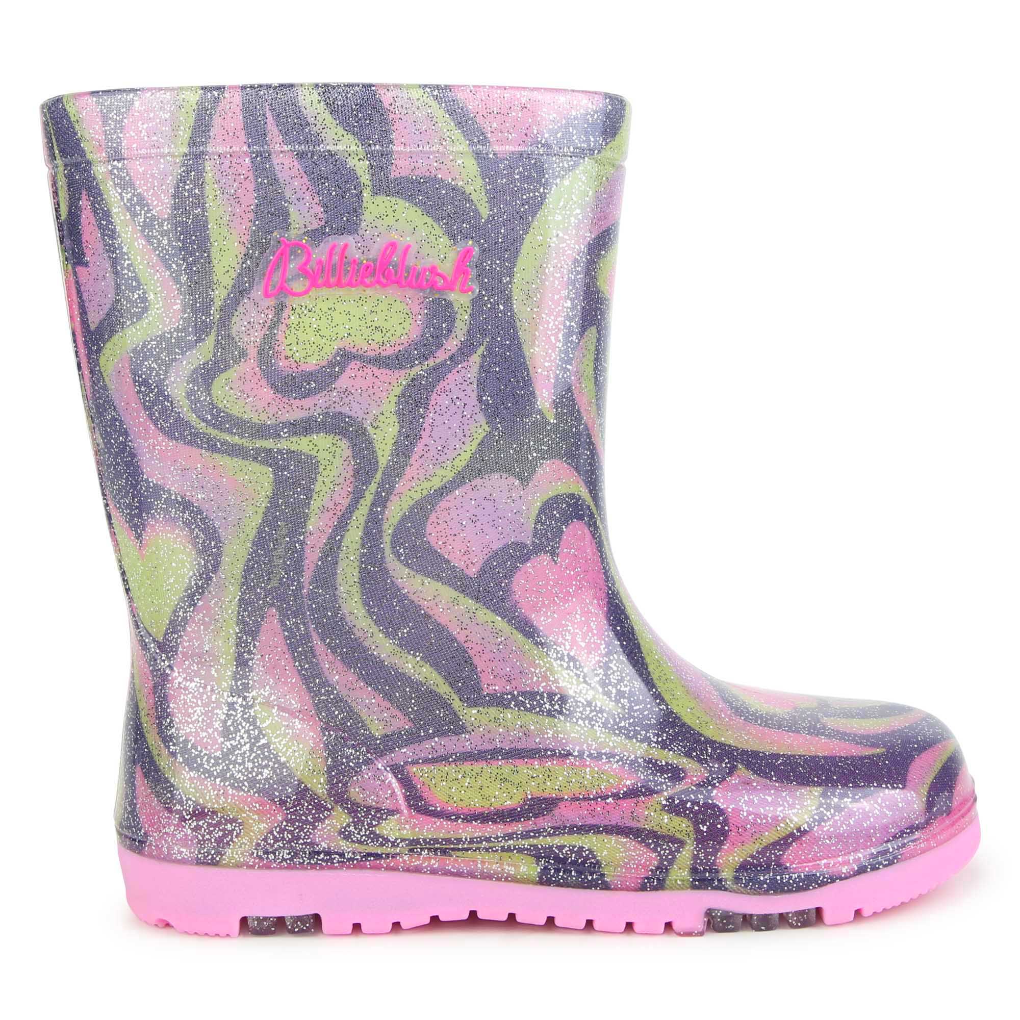 Girls Blue Logo Rain Shoes