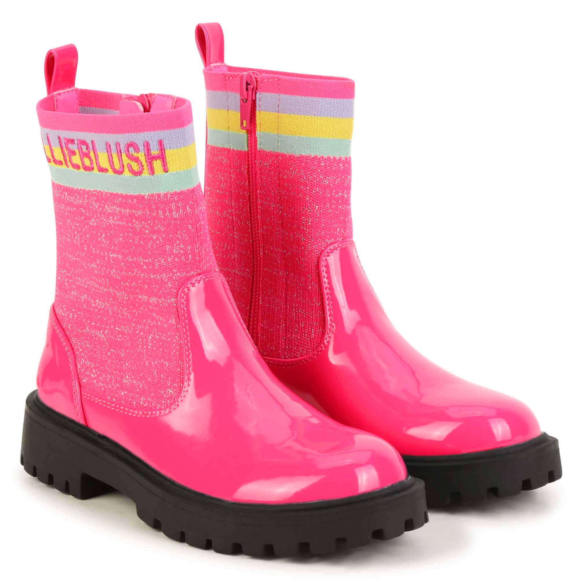 Girls Pink Logo Boots