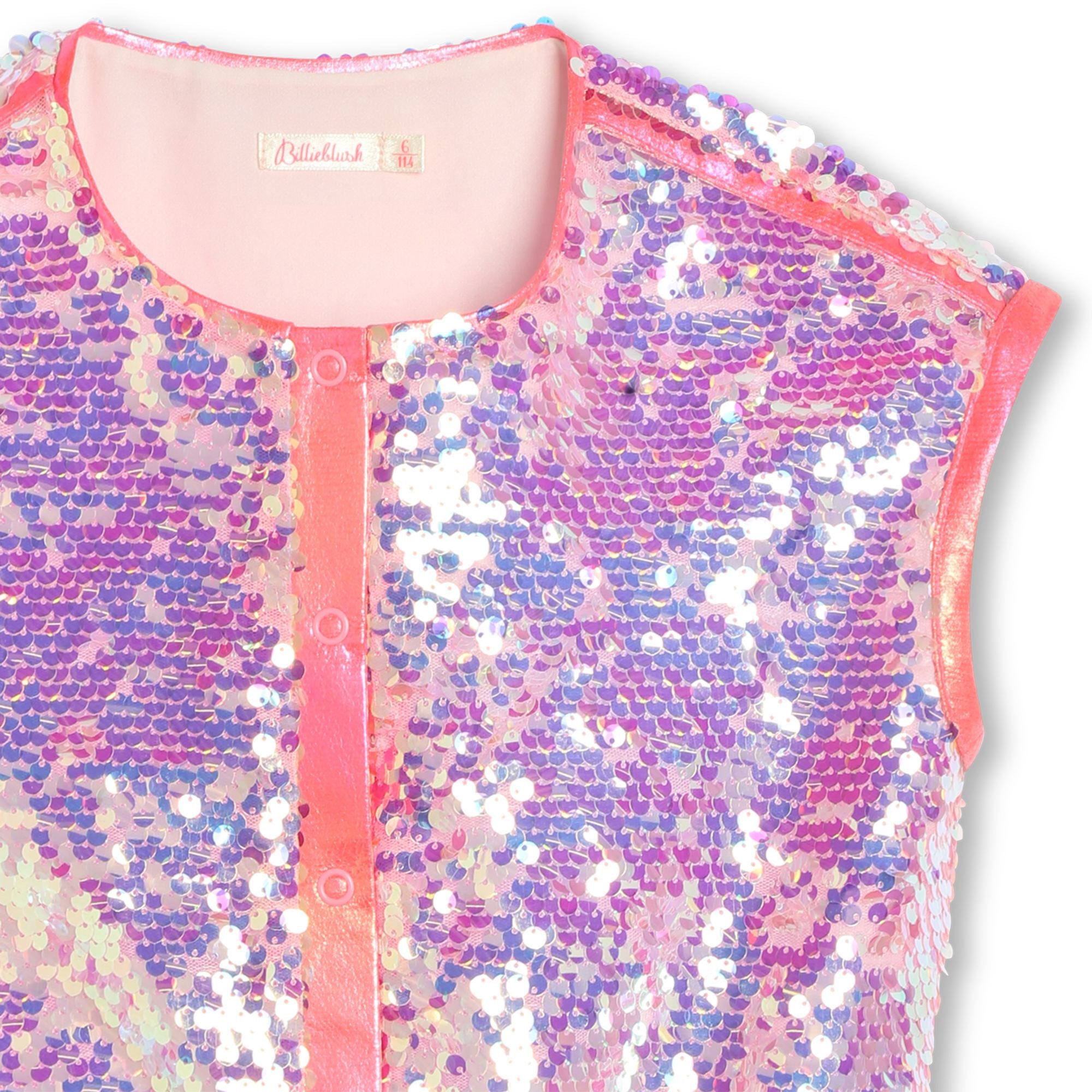 Girls Pink Sequin Vest