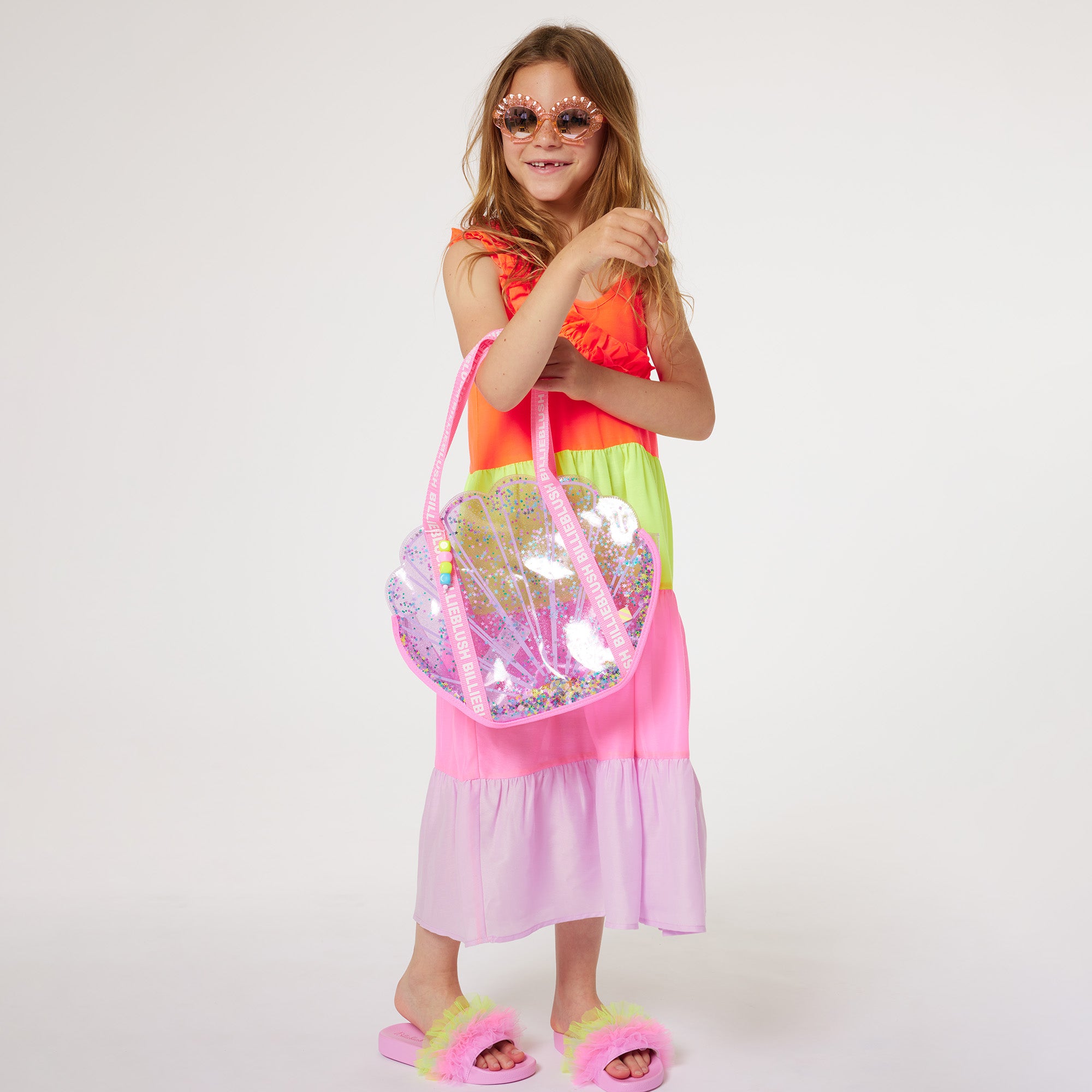 Girls Light Purple Glitter Shell Handbag