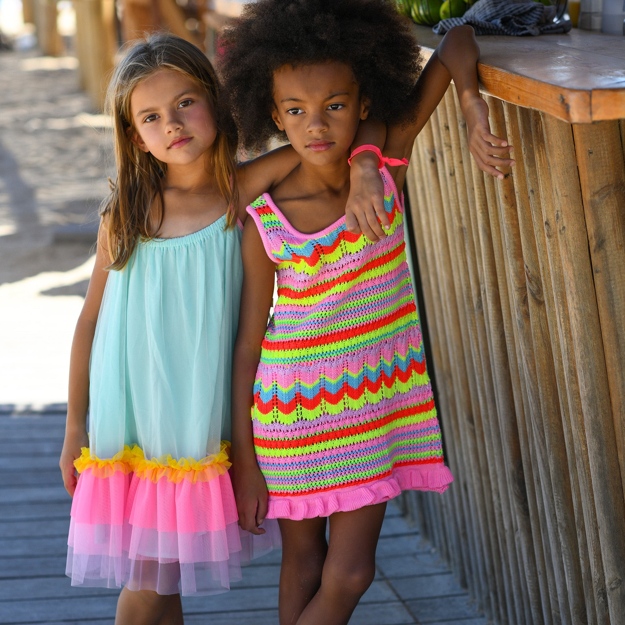 Girls Multicolor Knit Dress