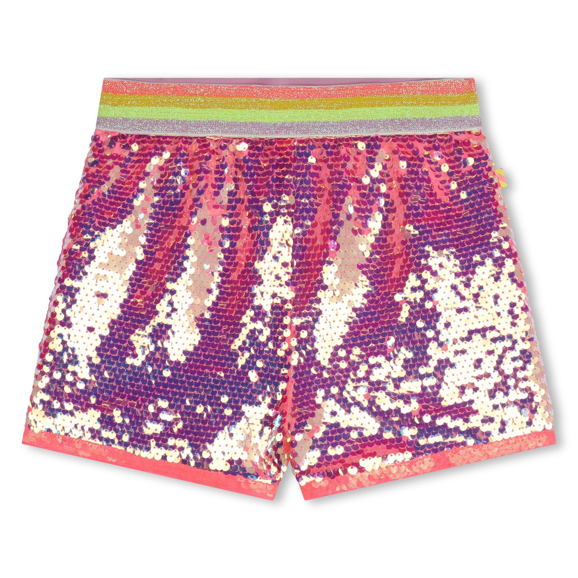 Girls Pink Sequin Shorts