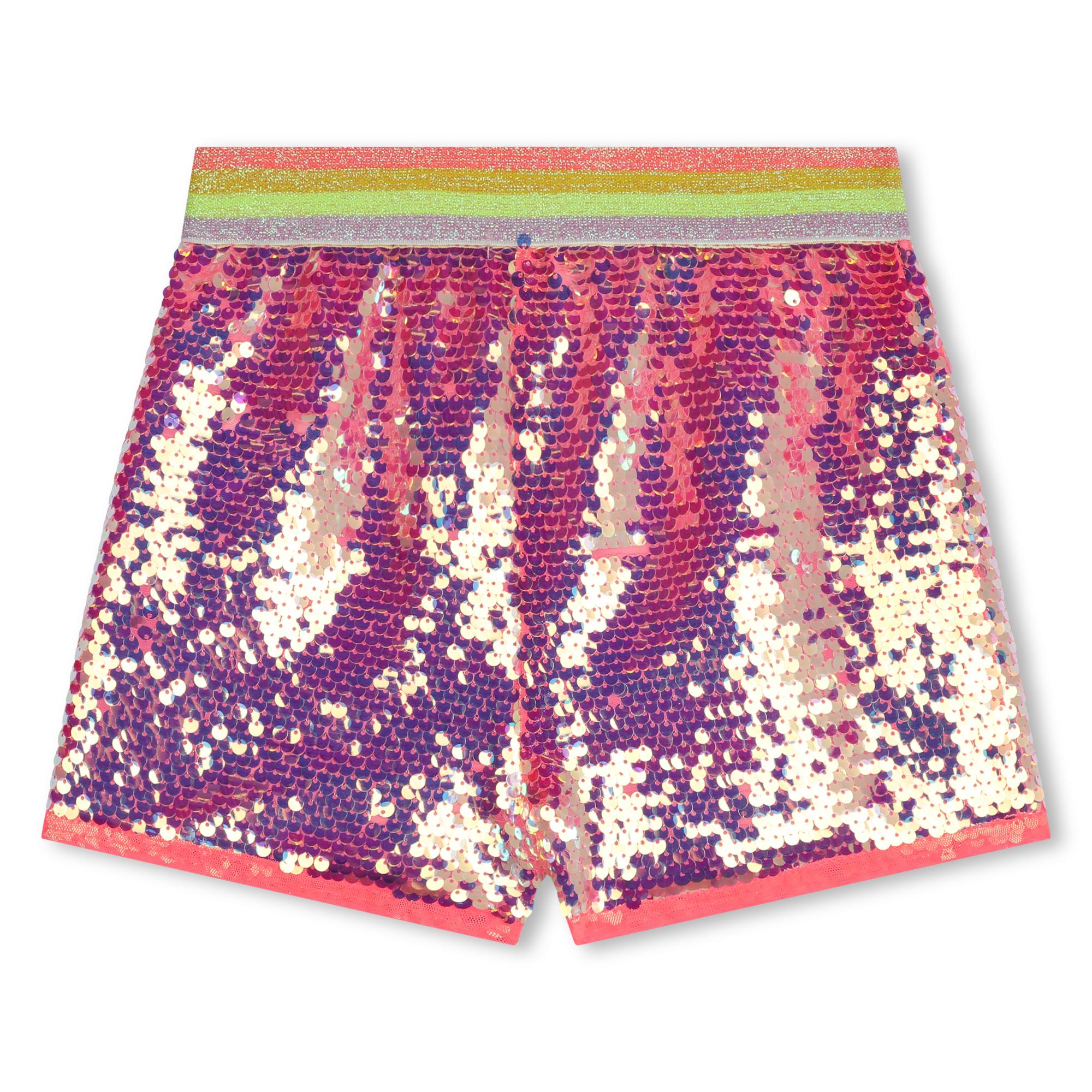 Girls Pink Sequin Shorts