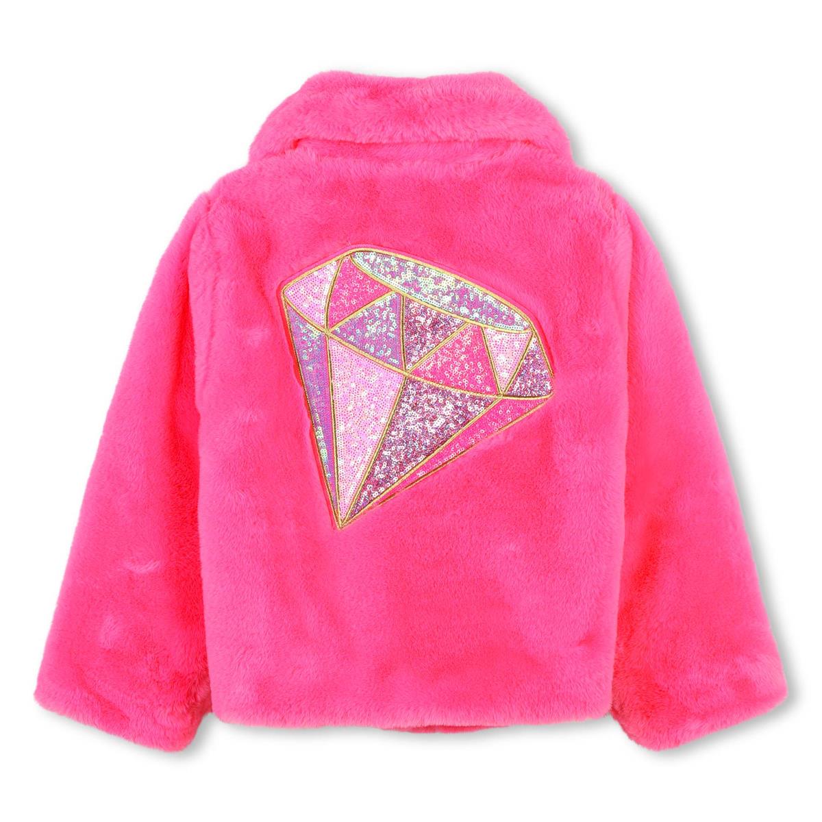 Girls Rose Fur Coat