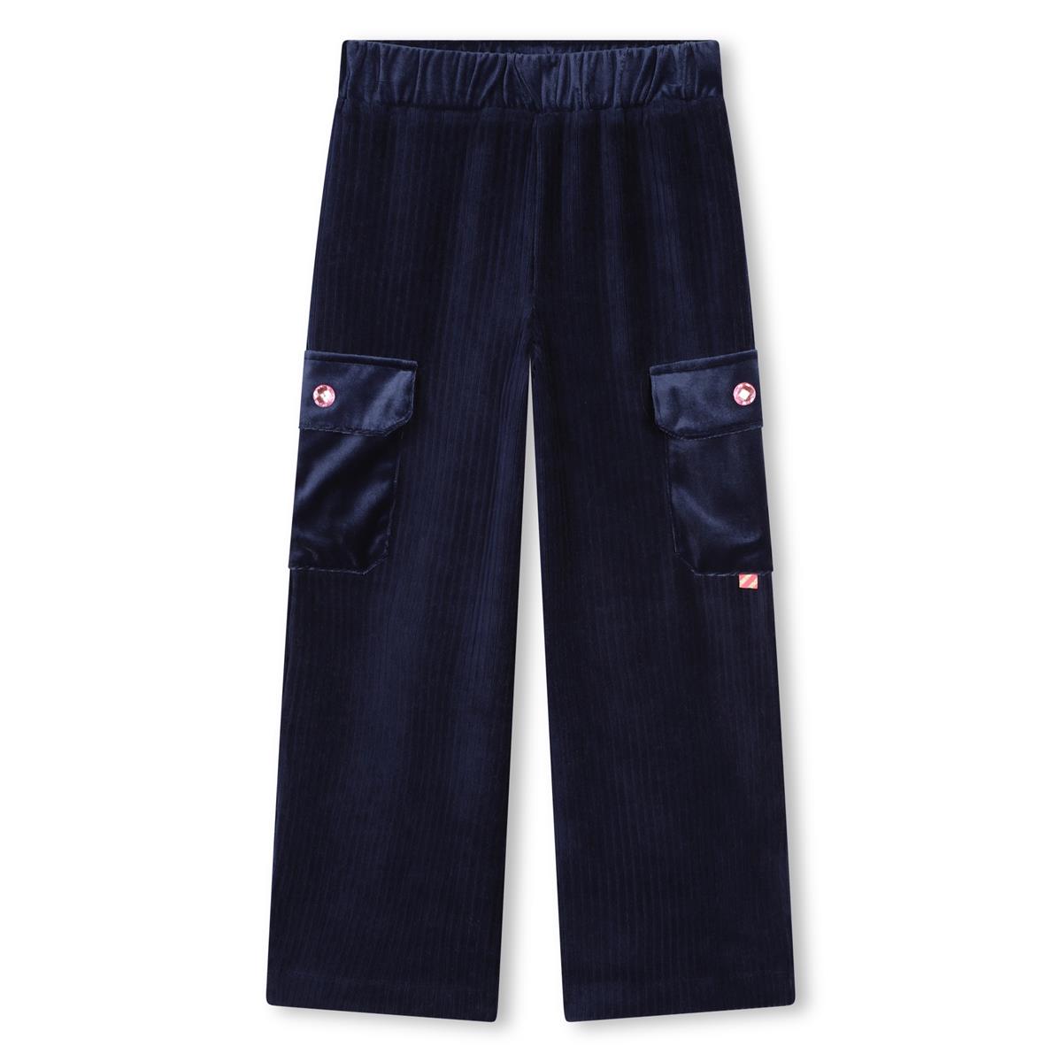 Girls Dark Blue Cotton Trousers