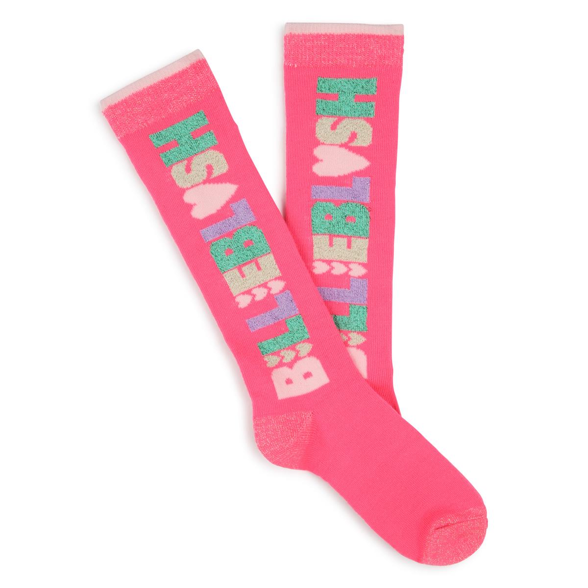 Girls Pink Cotton Socks Set(2 Pack)