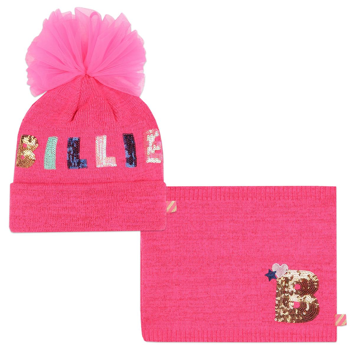 Girls Bright Pink Hat & Scarf Set