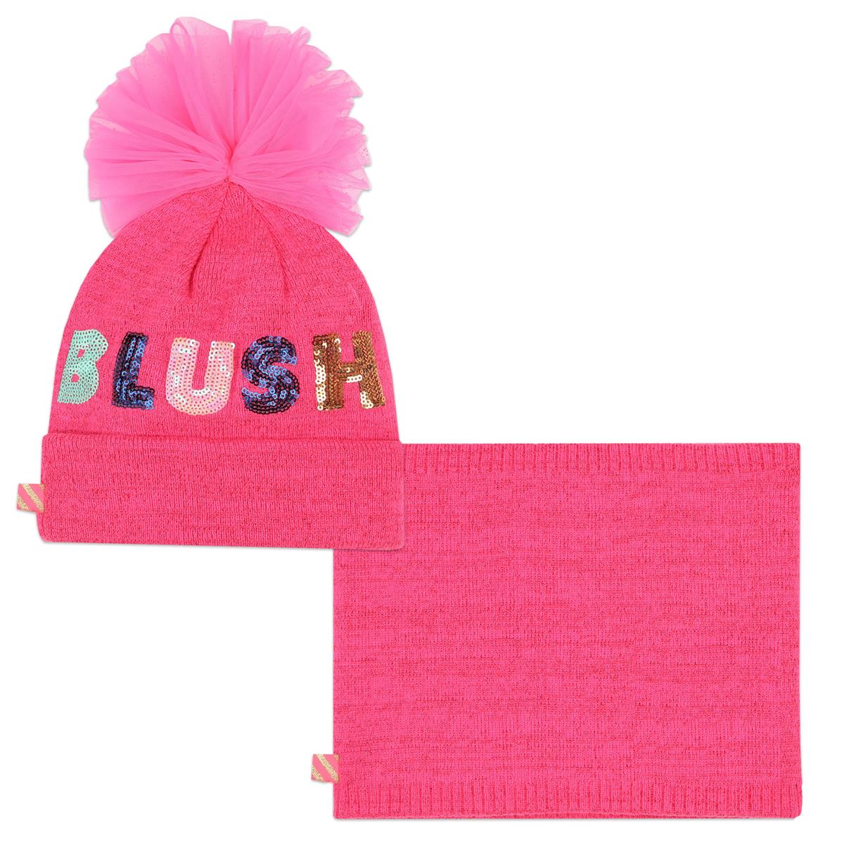 Girls Bright Pink Hat & Scarf Set