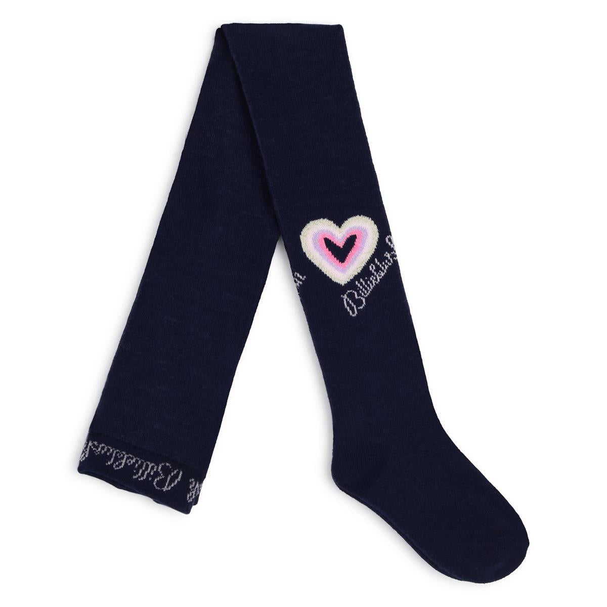 Girls Dark Blue Cotton Tights