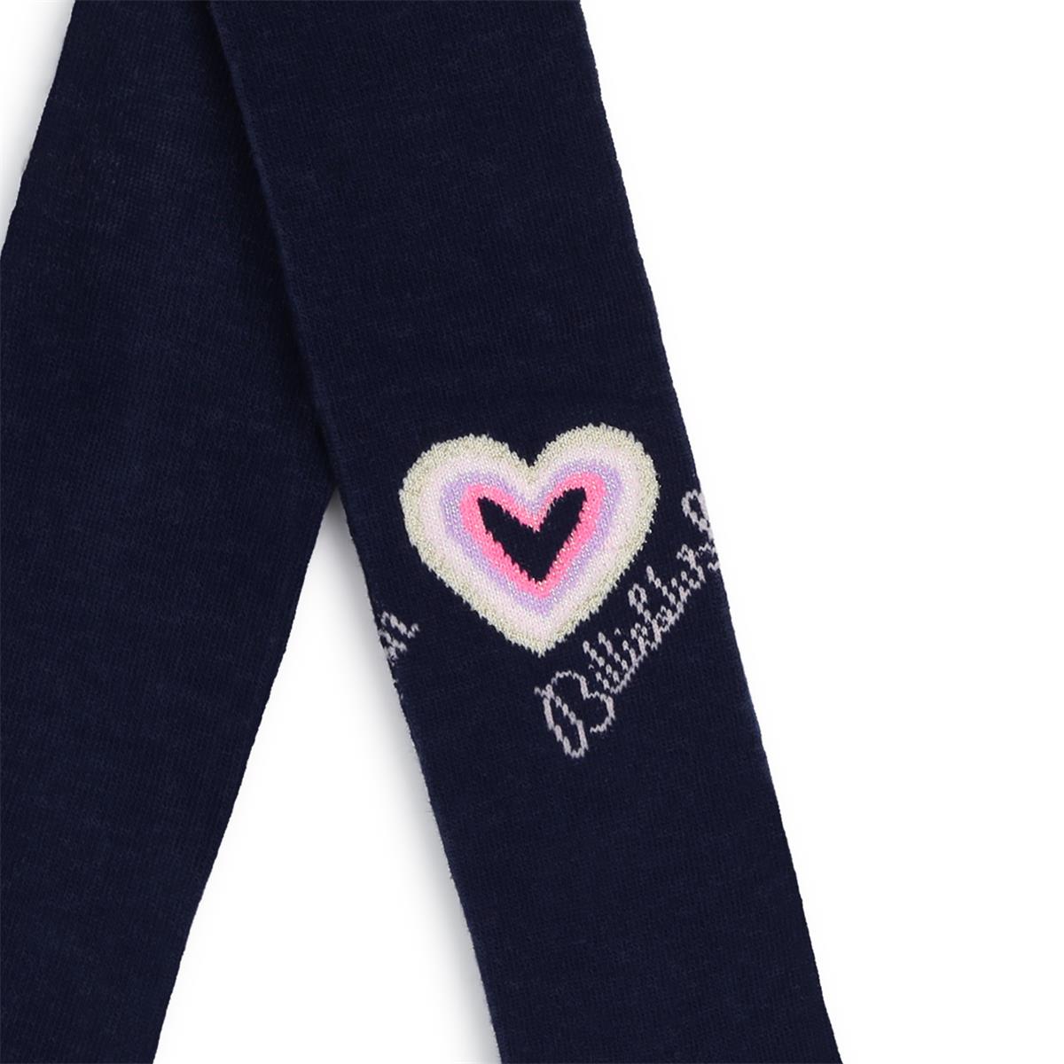 Girls Dark Blue Cotton Tights