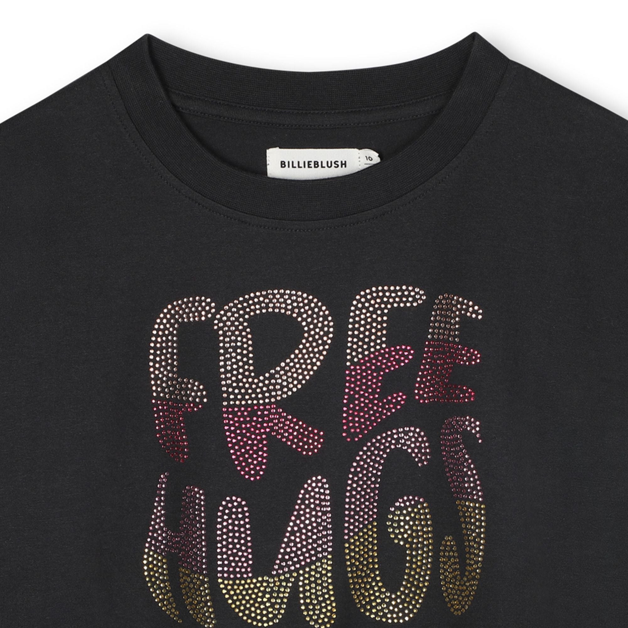 Girls Dark Grey Cotton T-Shirt