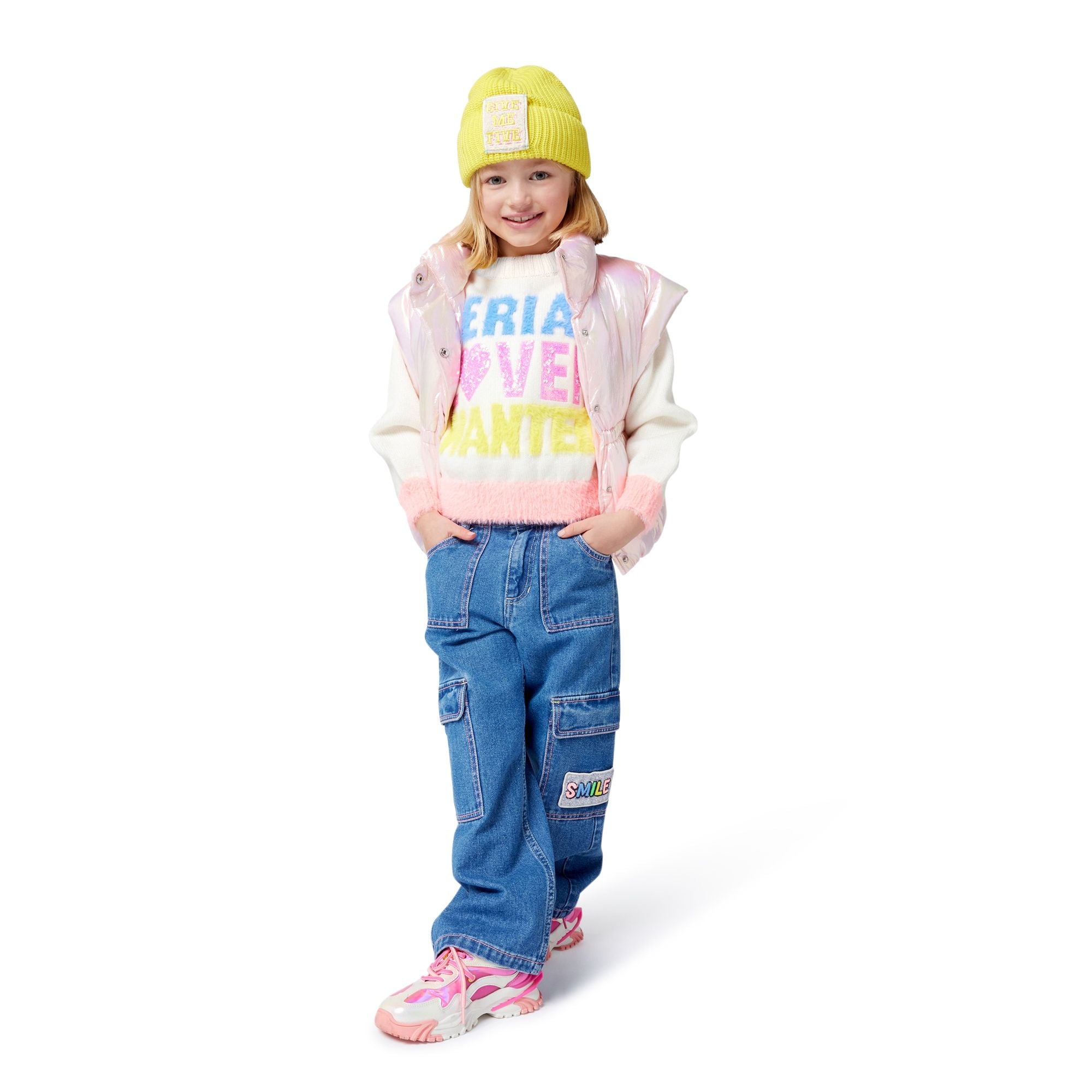 Girls Pale Pink Padded Gilet