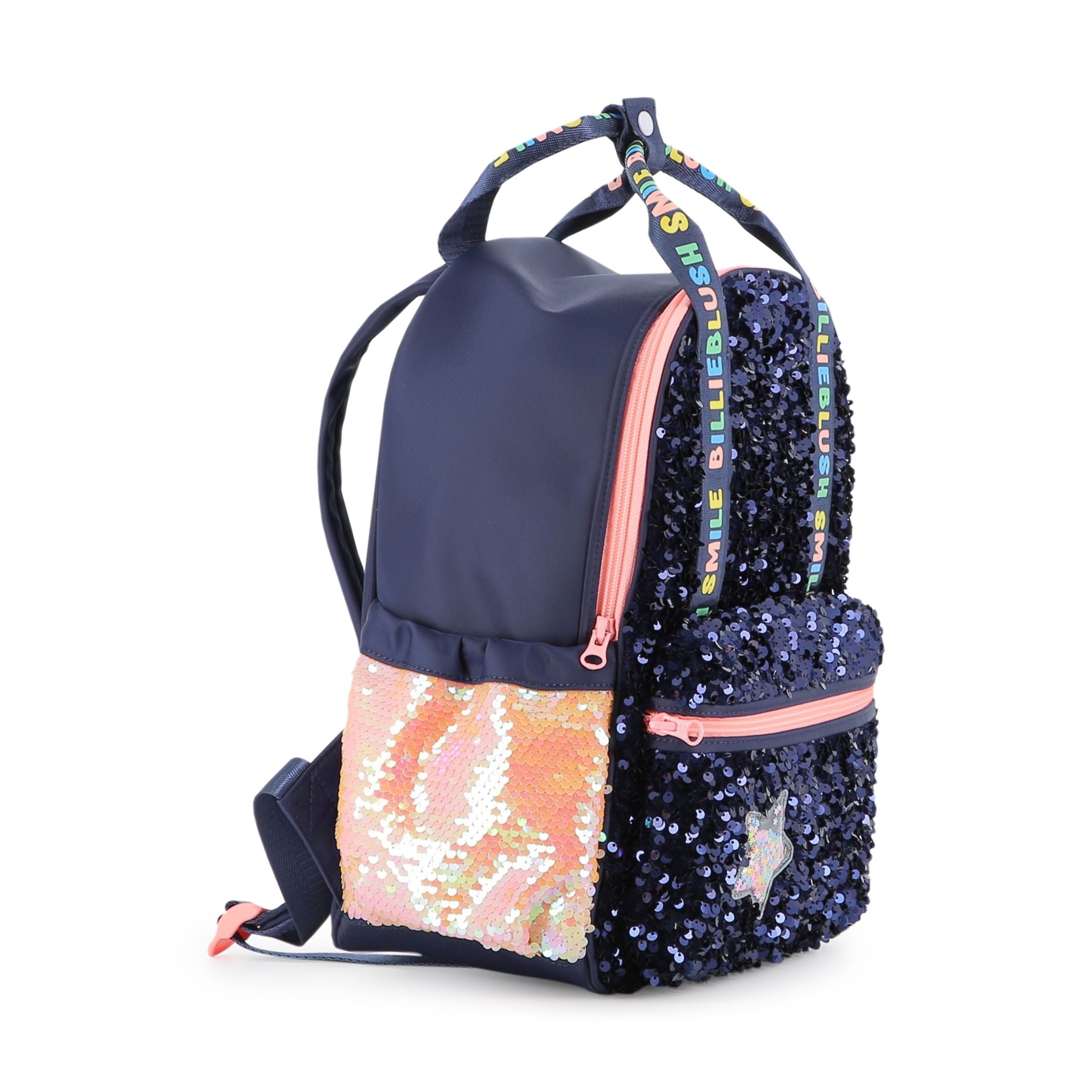 Girls Dark Blue Sequin Backpack(35x25x15cm)