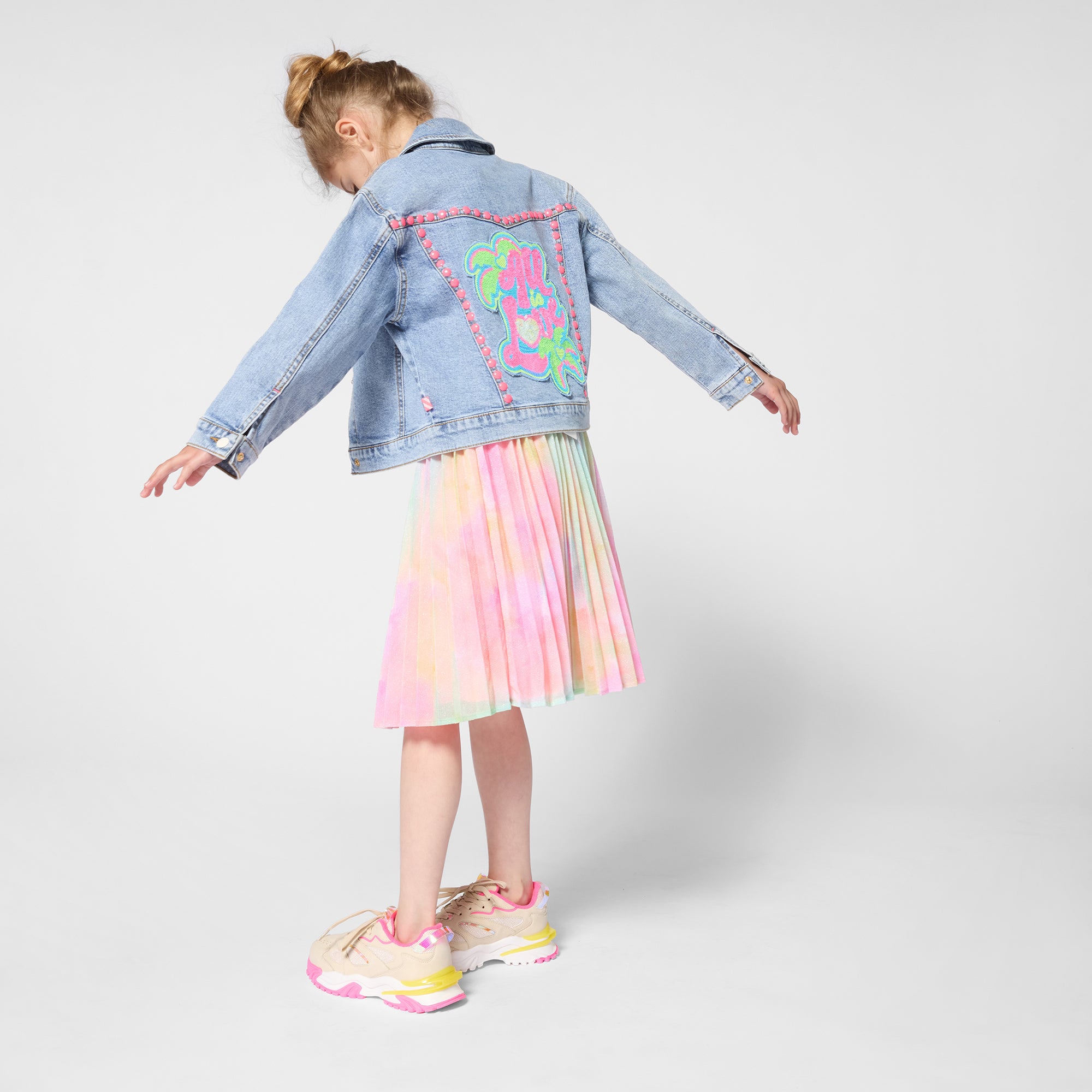 Girls Multicolor Pleated Skirt
