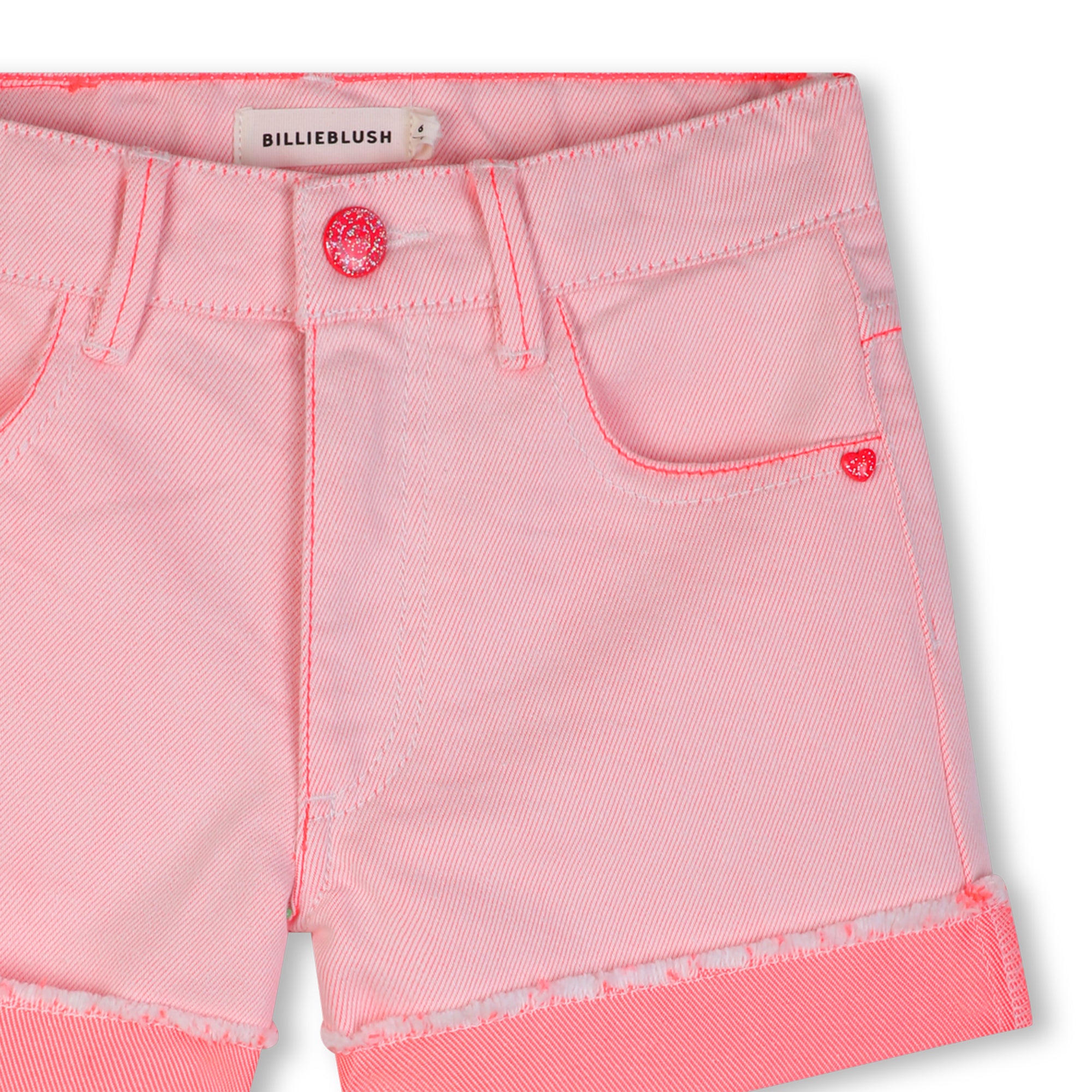 Girls Pink Cotton Shorts