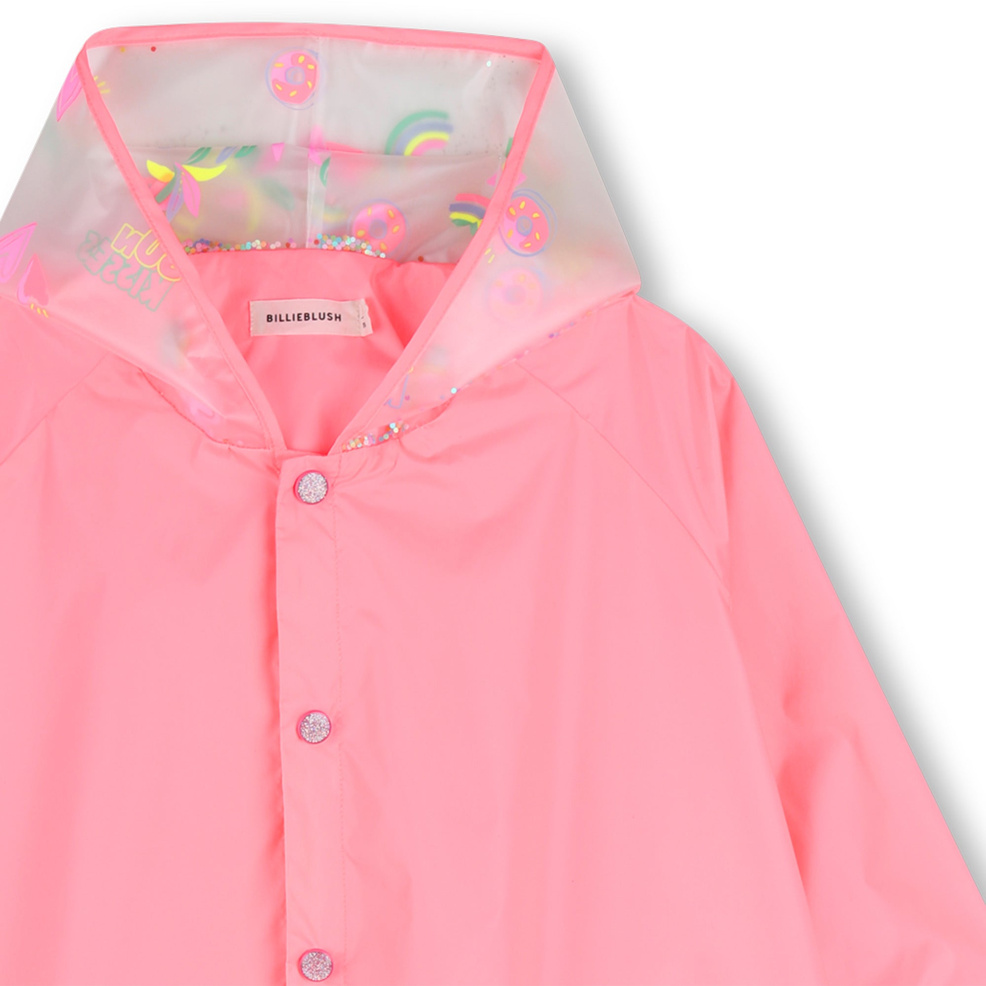Girls Pink Hooded Raincoat
