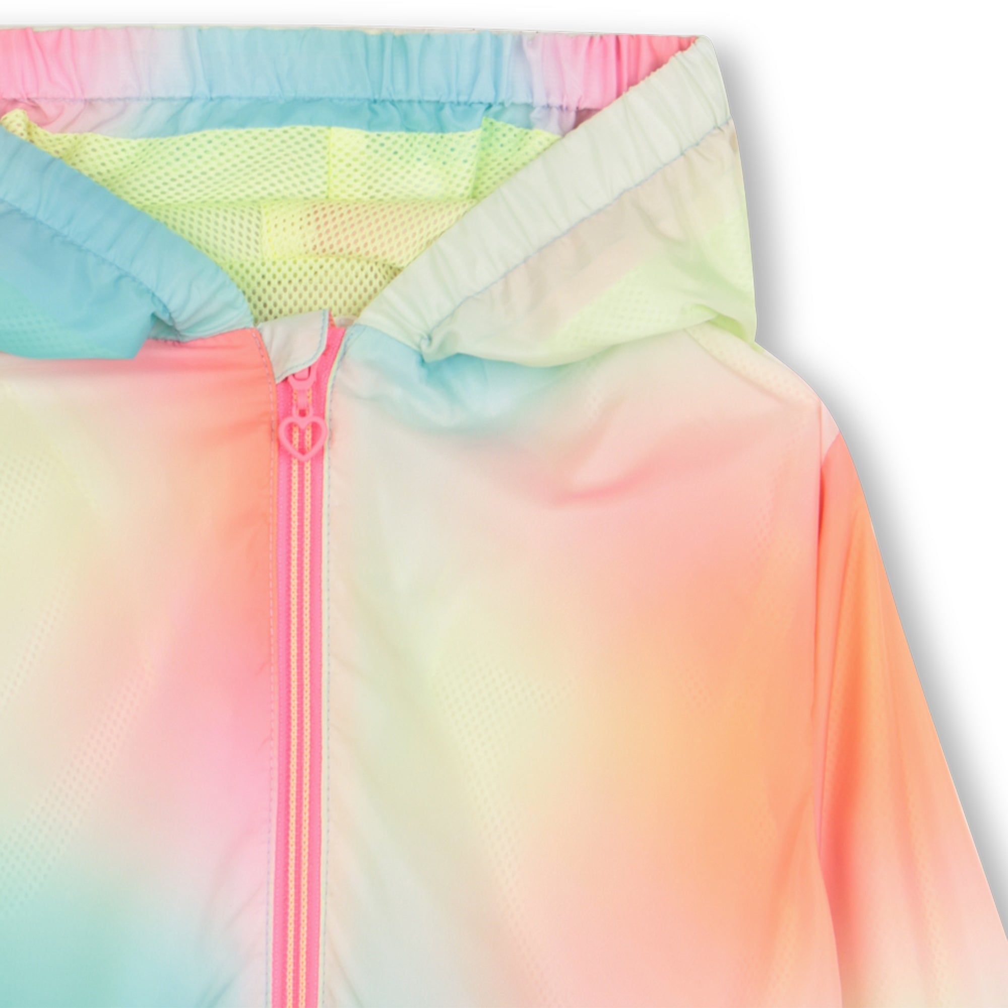 Girls Multicolor Hooded Zip-Up Jacket