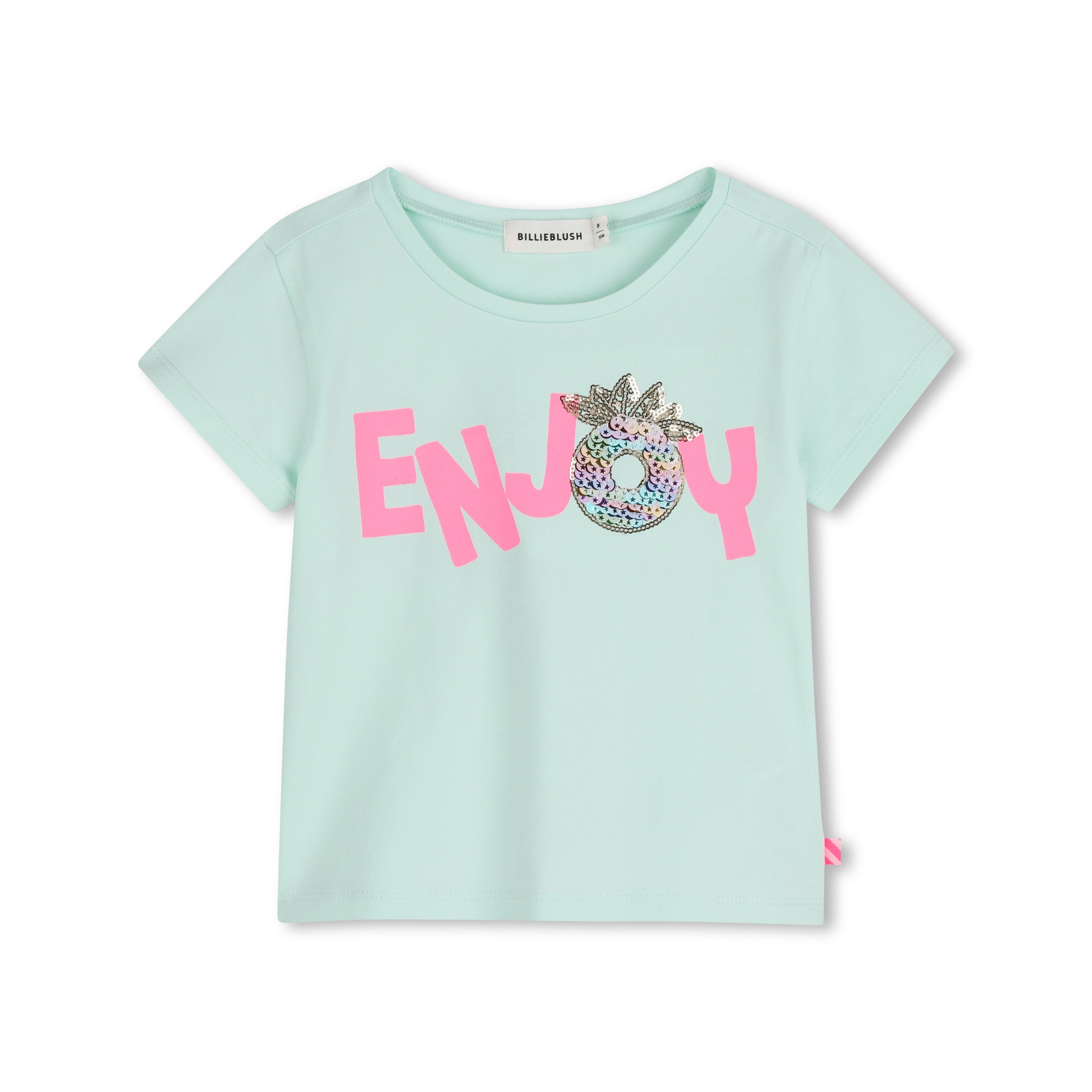 Girls Mint Printed Cotton T-Shirt