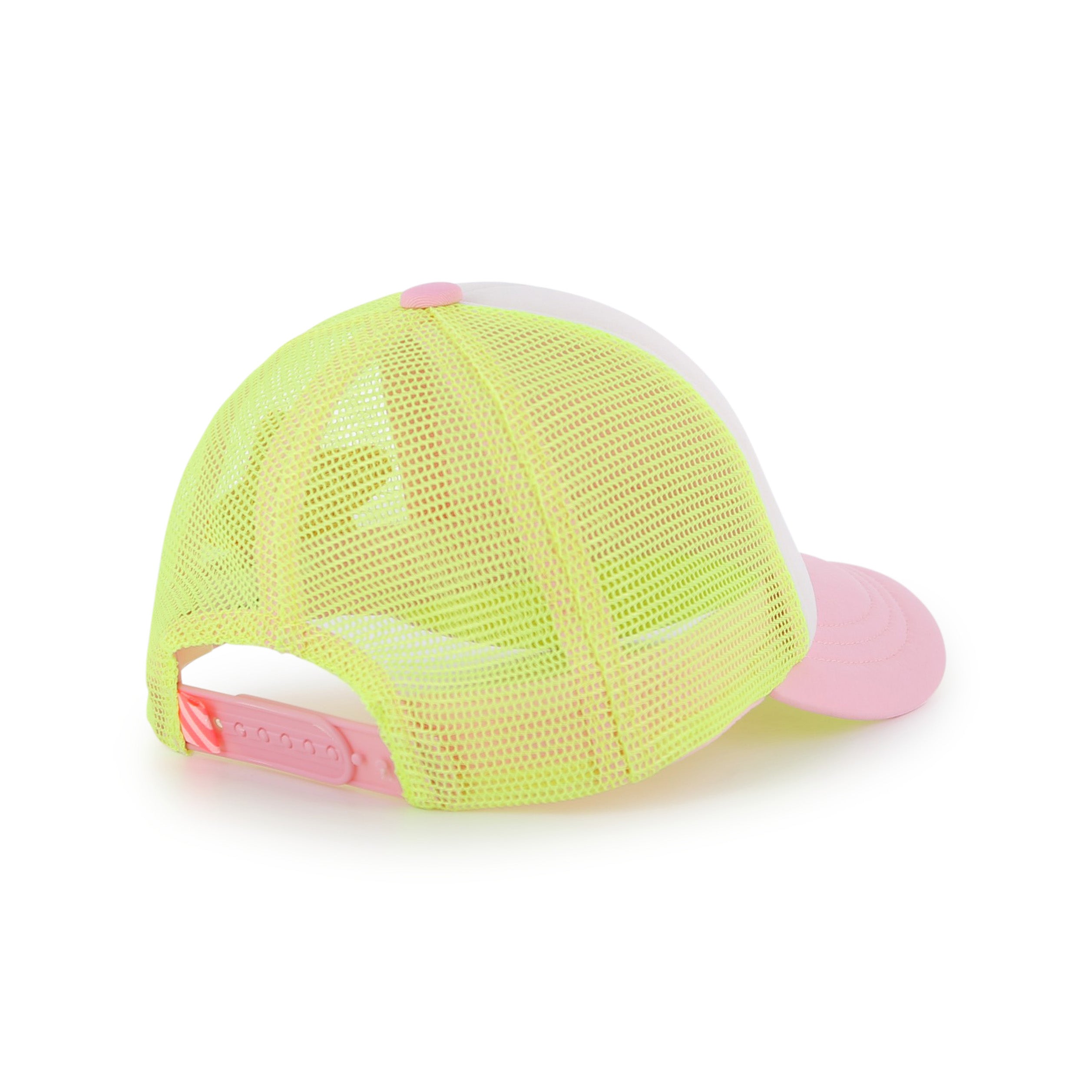 Girls Pink & Yellow Mesh Baseball Cap