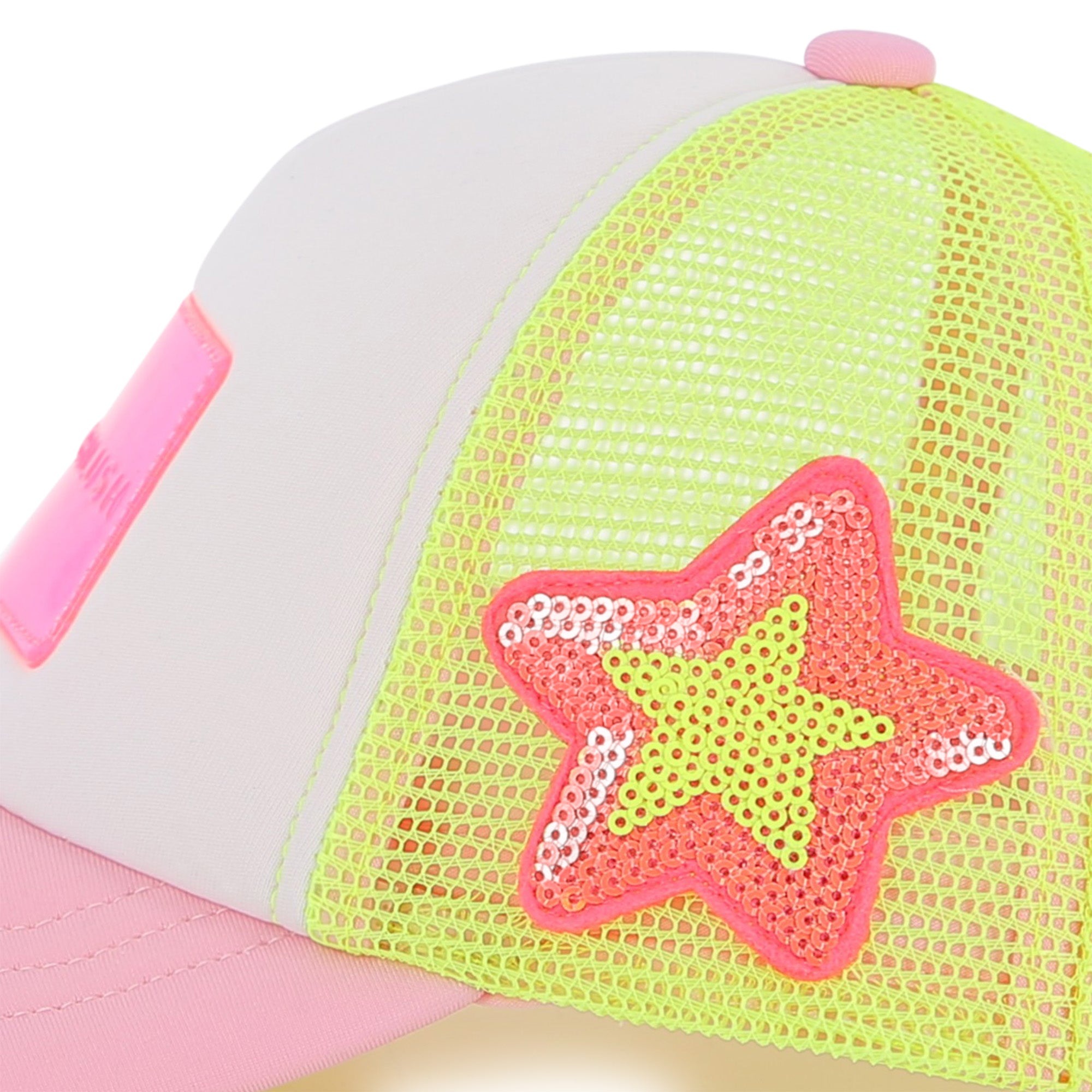 Girls Pink & Yellow Mesh Baseball Cap