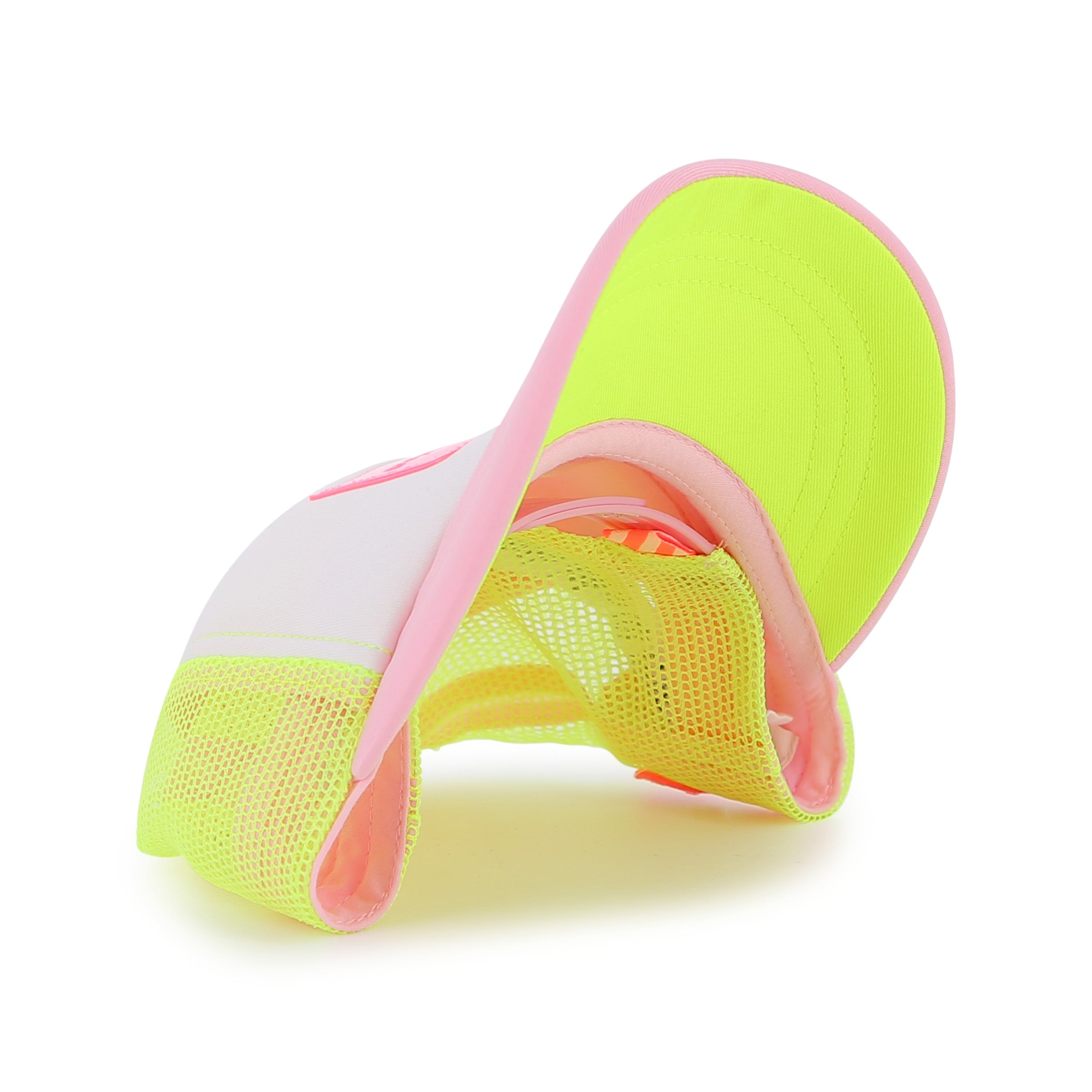 Girls Pink & Yellow Mesh Baseball Cap