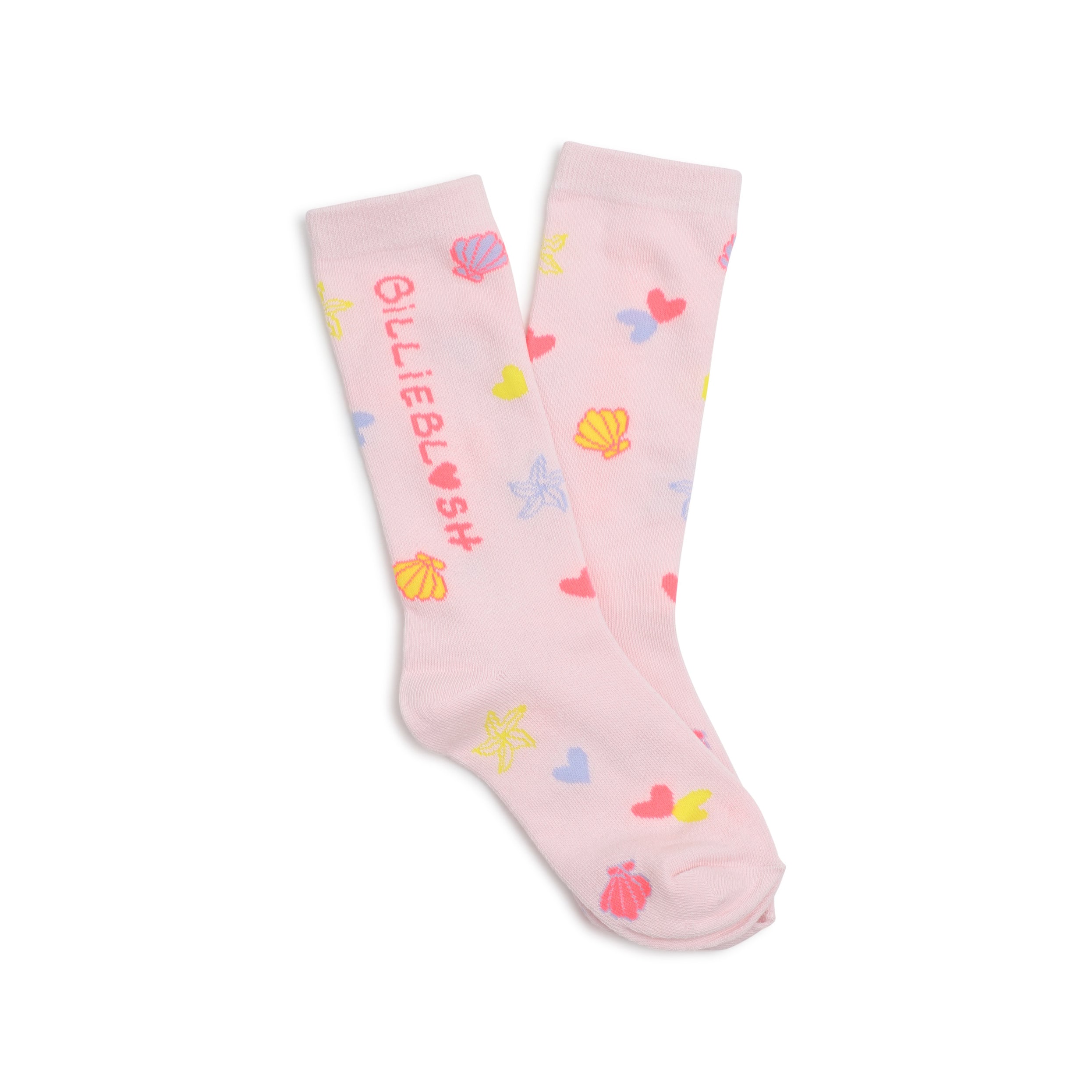 Girls Light Pink Logo Cotton Socks