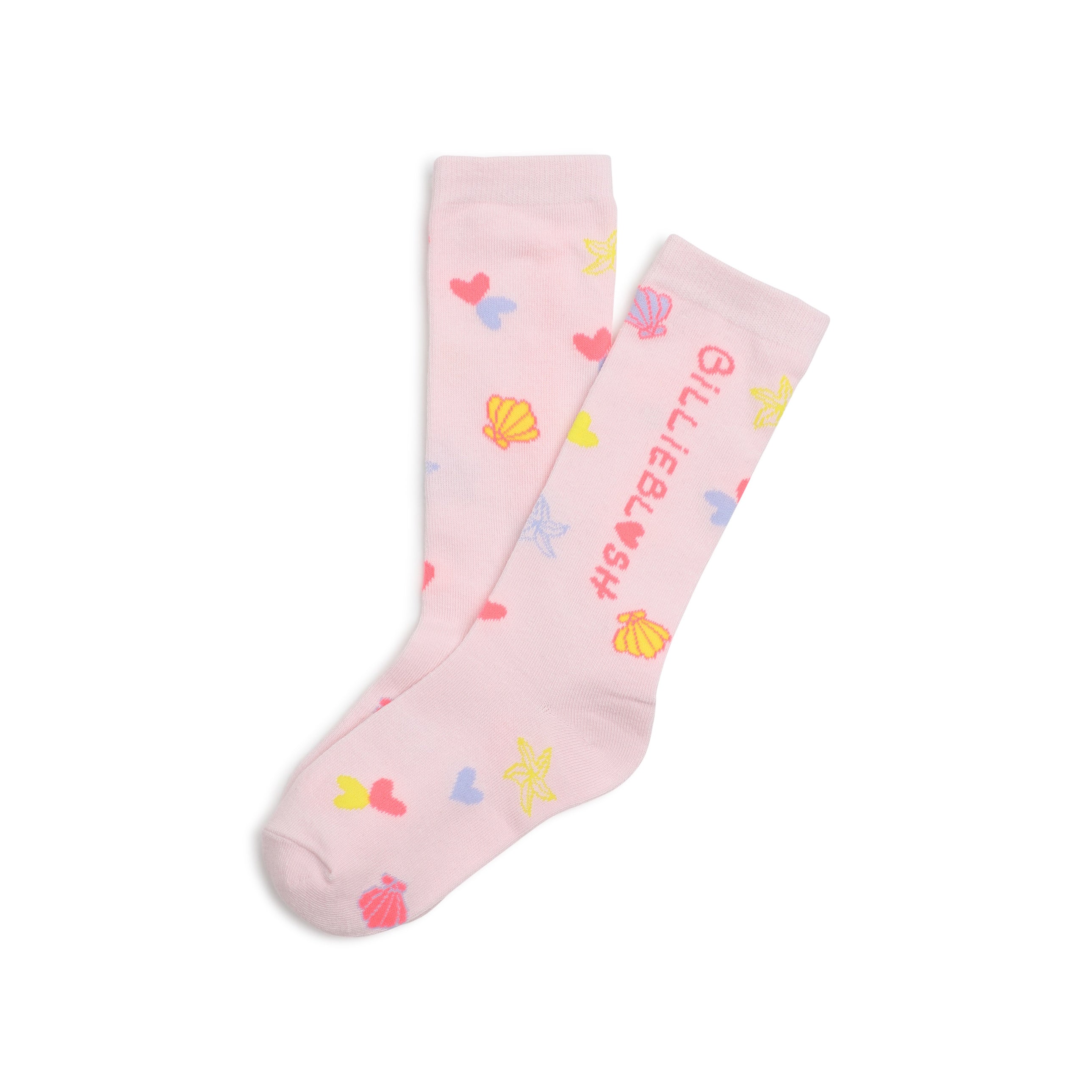 Girls Light Pink Logo Cotton Socks
