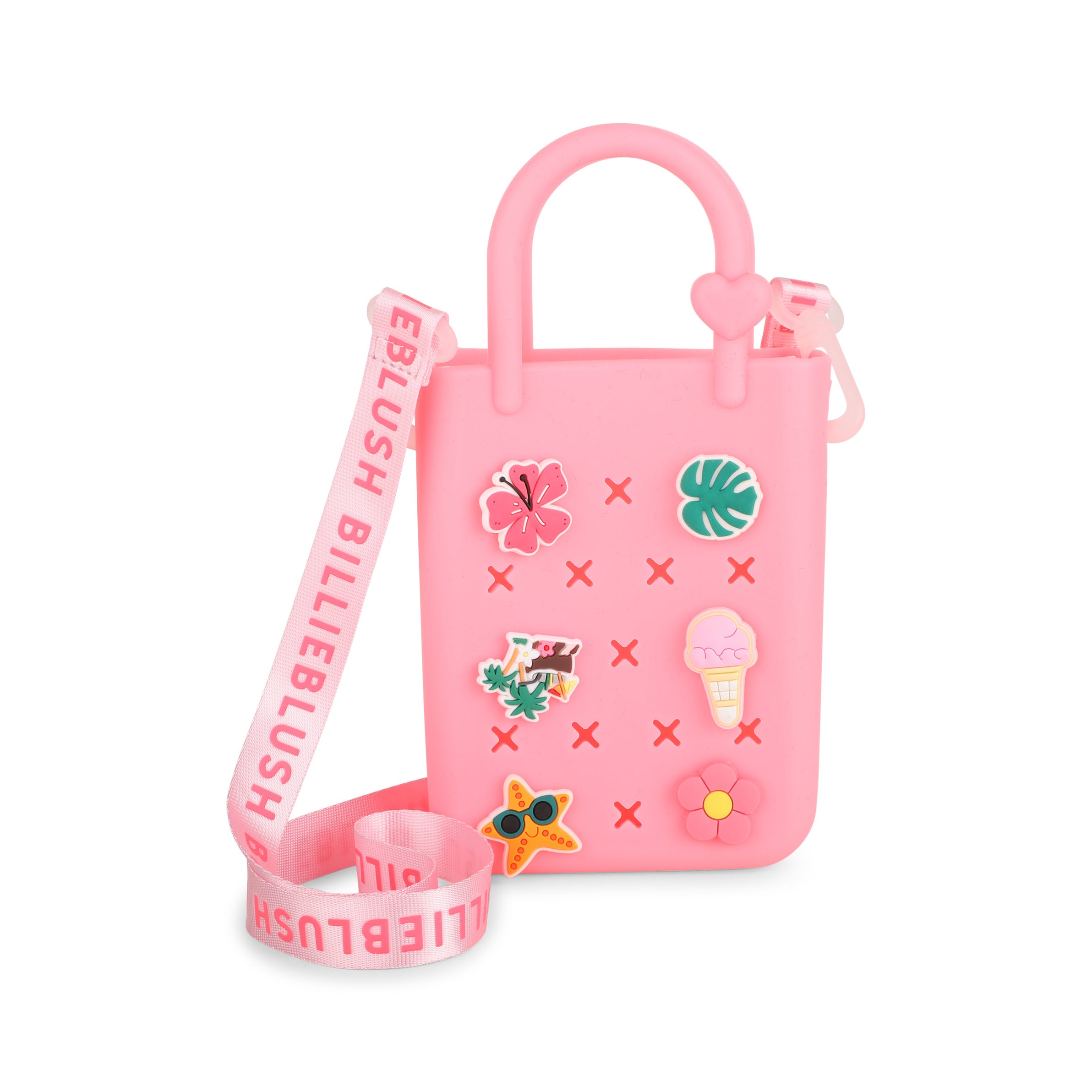 Girls Pink Tropical Badges Jelly Bag(15.5 x 11.5 x 5 cm)