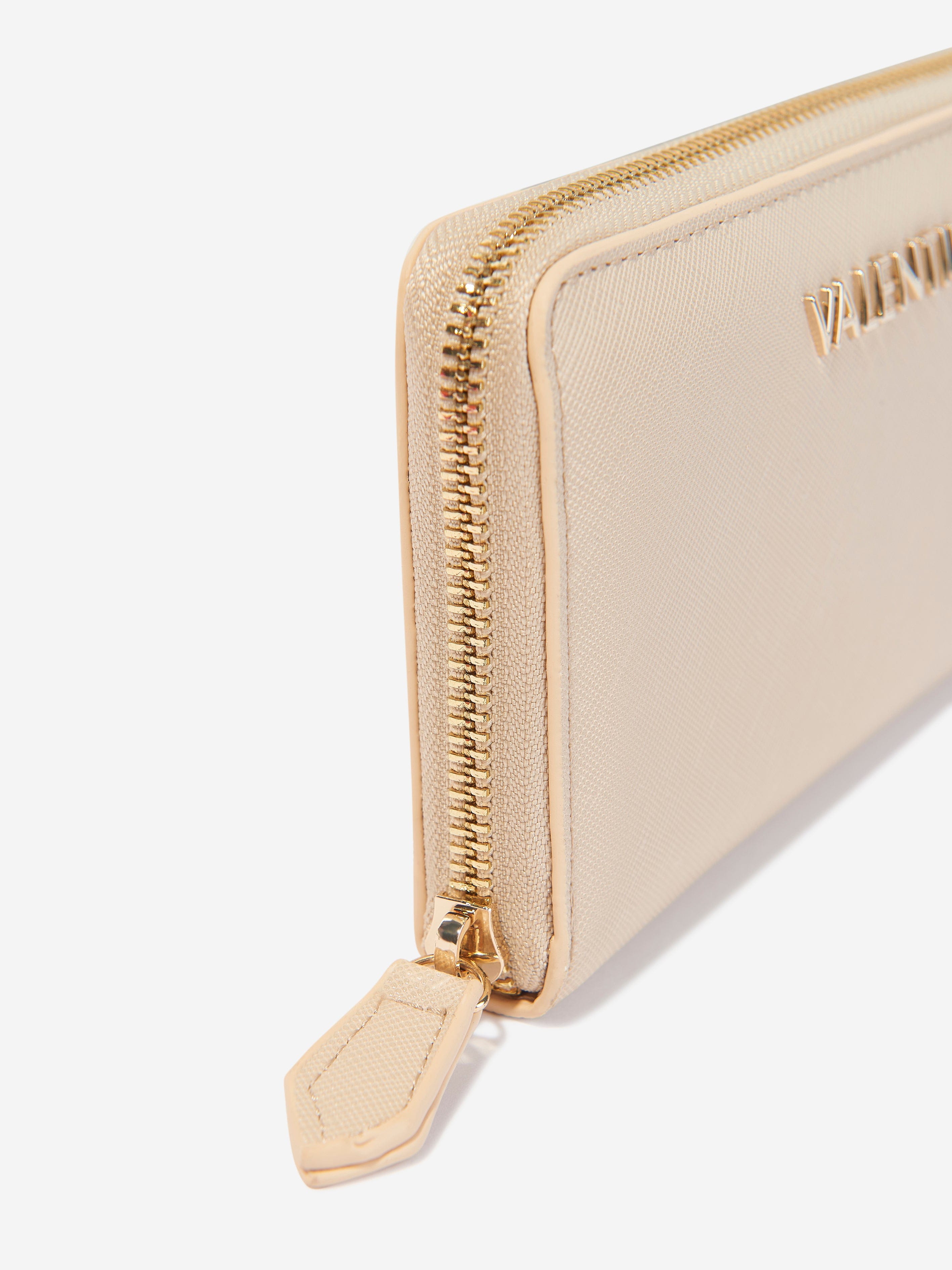 Valentino Girls Divina SA Zip Around Wallet in Beige (19.5cm)