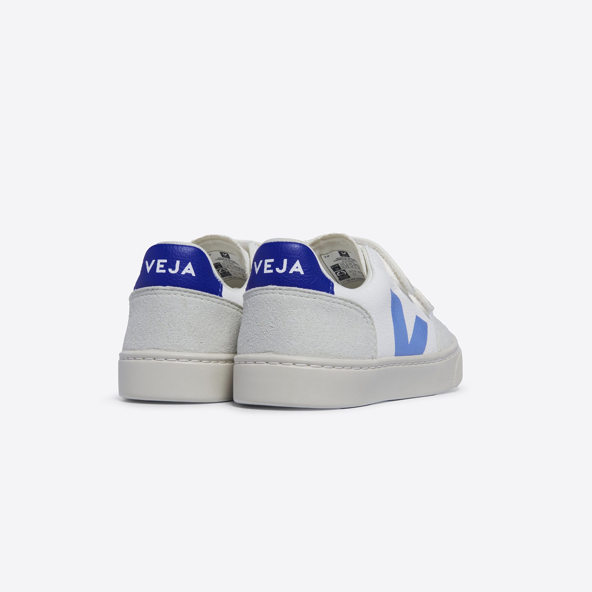Boys & Girls White "SMALL V-12" Velcro Shoes
