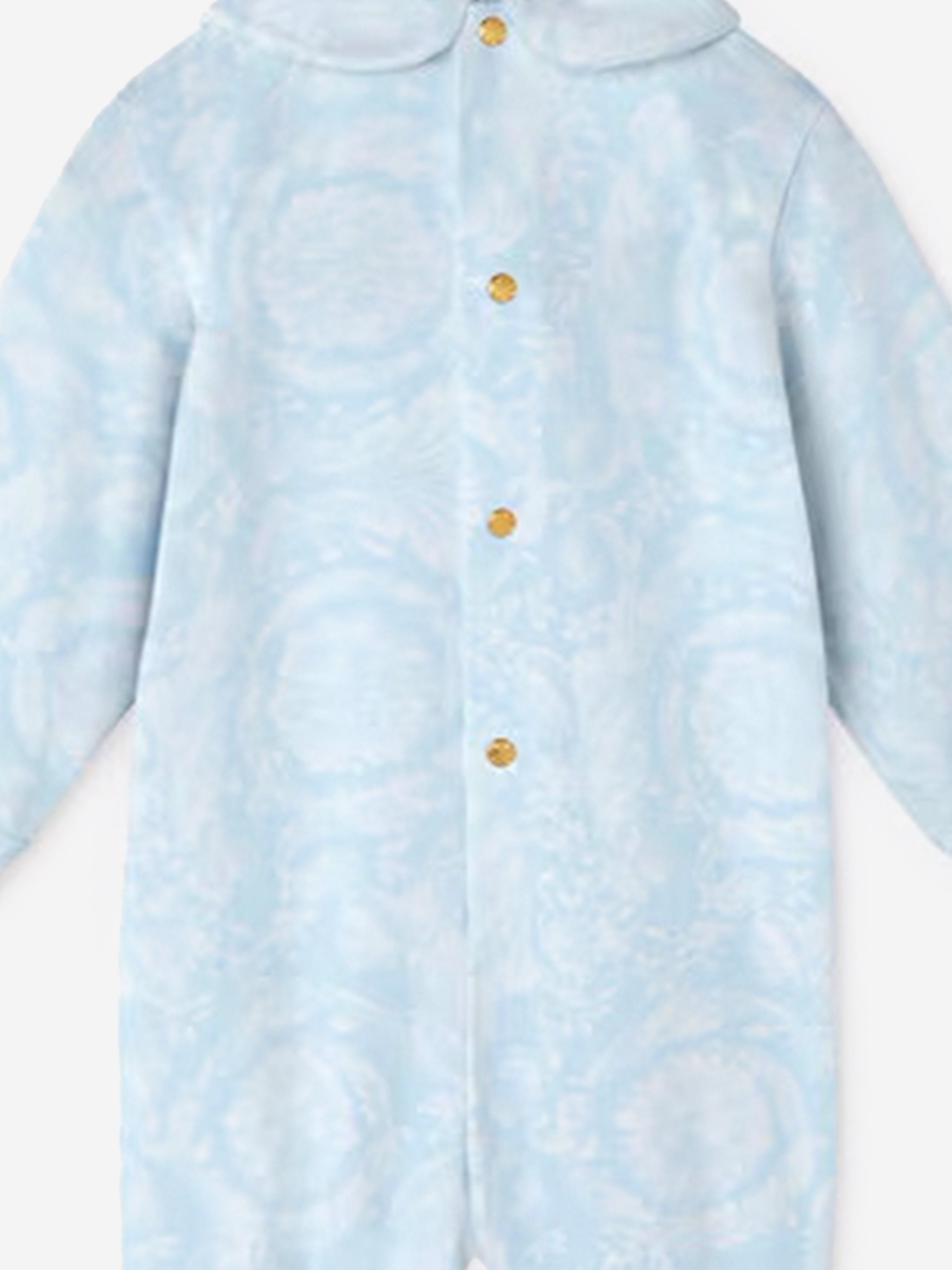 Versace Baby Boys Barocco Babygrow Gift Set in Blue