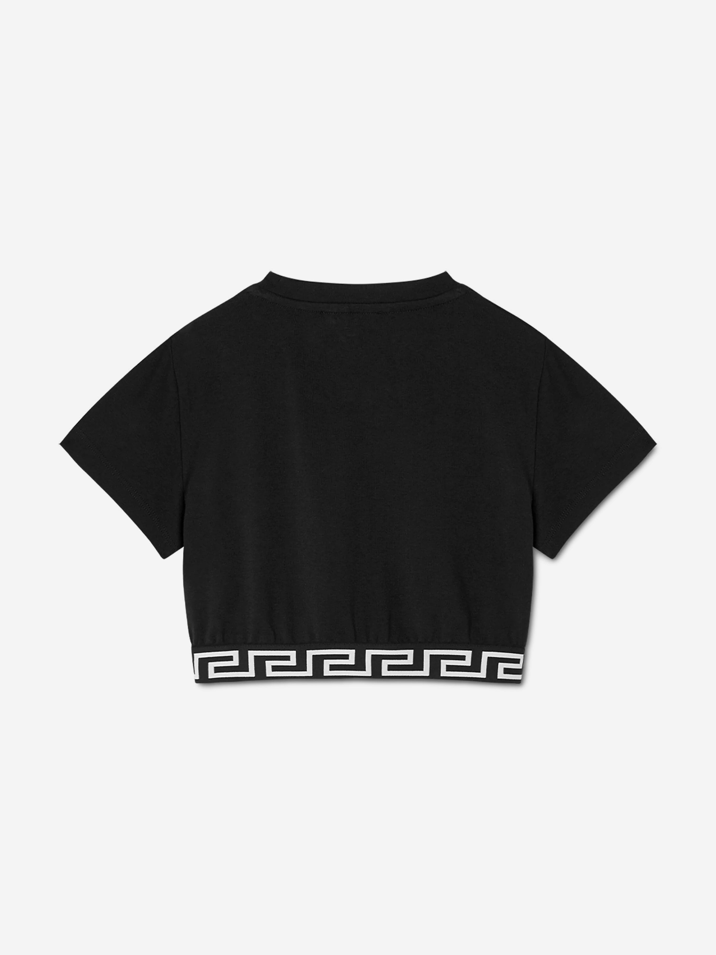 Versace Girls Medusa Logo T-Shirt in Black