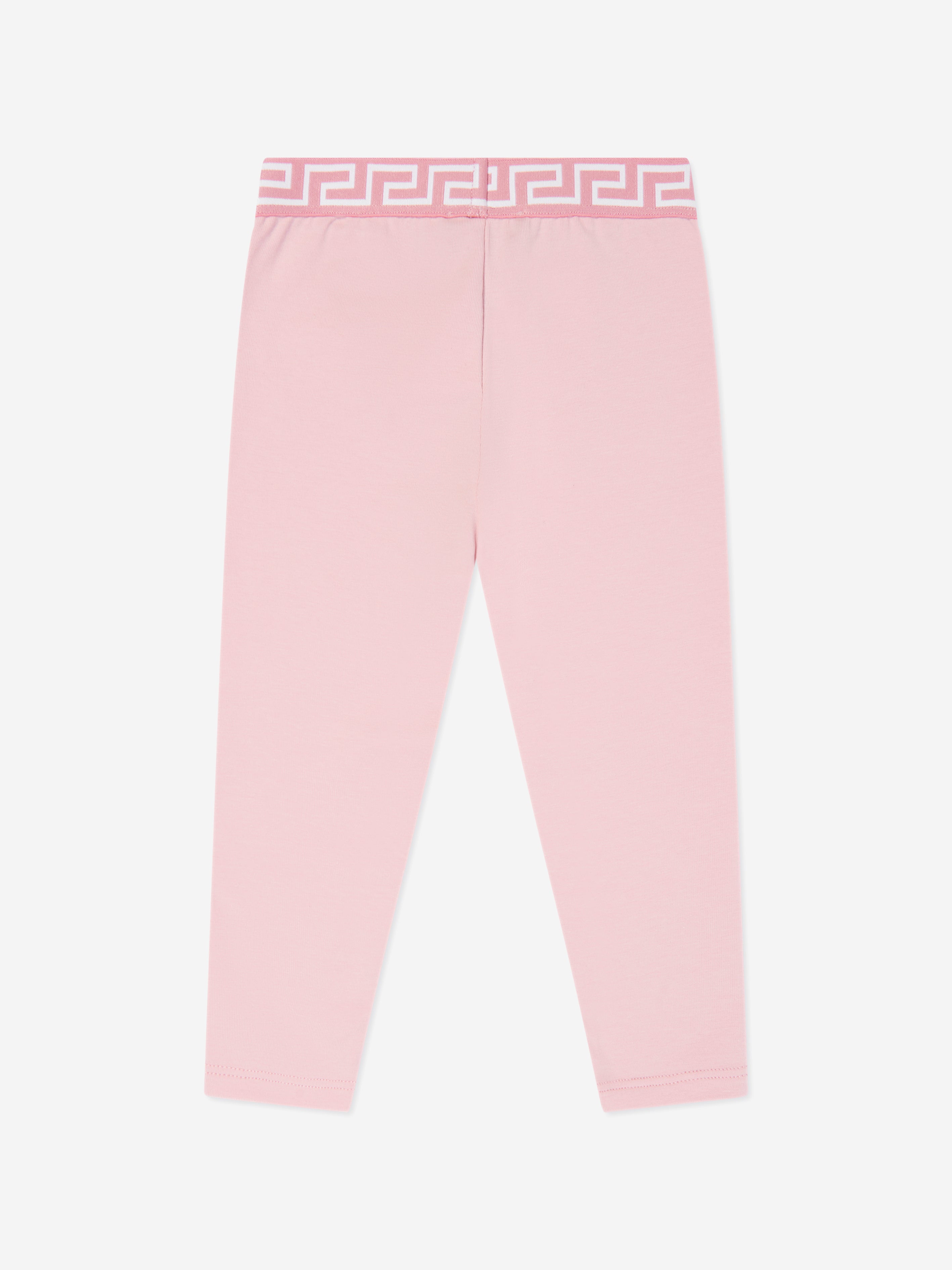 Versace Baby Girls Logo Leggings in Pink