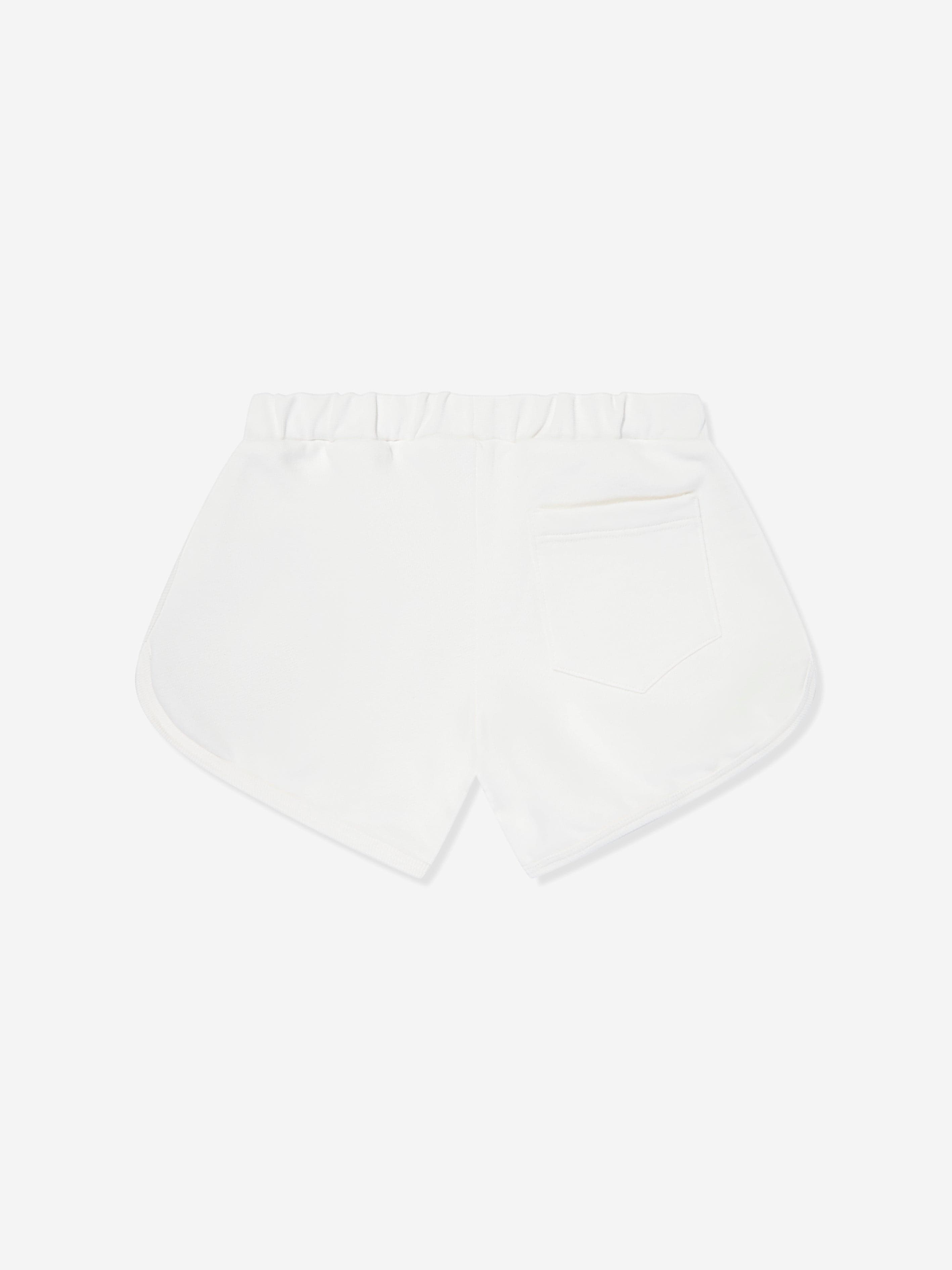 Versace Girls Embroidered Logo Shorts in White