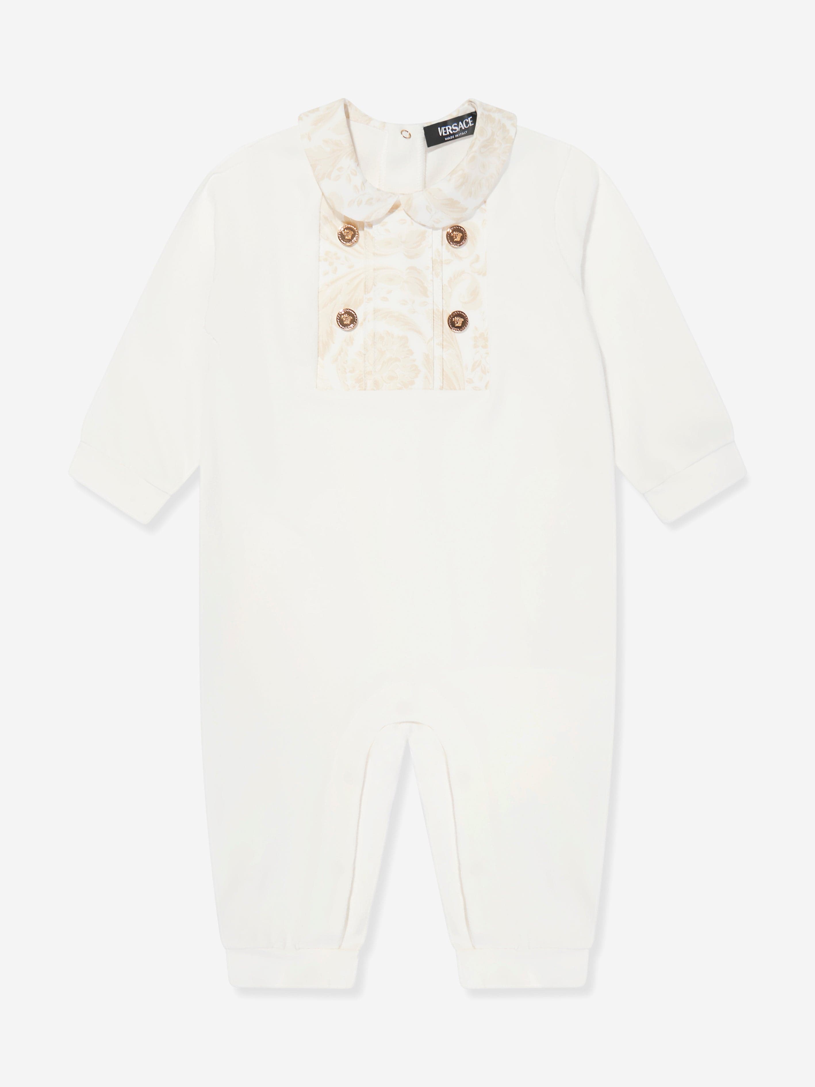 Versace Baby Barocco Romper in White