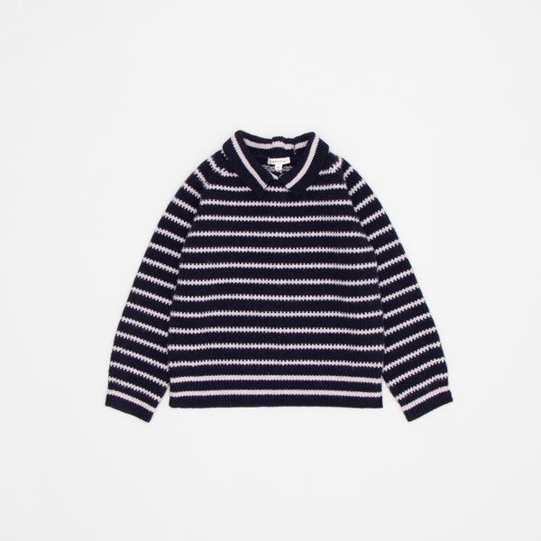 Boys & Girls Navy Stripes Wool Sweater
