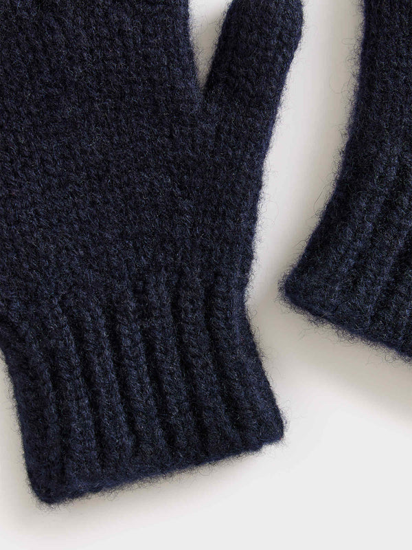 Boys Navy Cashmere Gloves