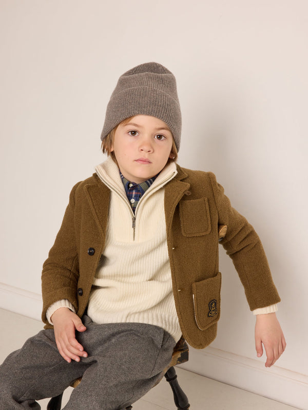 Boys Brown Cashmere Hat