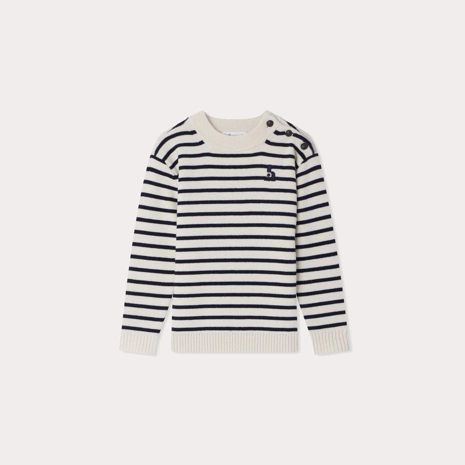 Boys Navy Stripes Wool Sweater